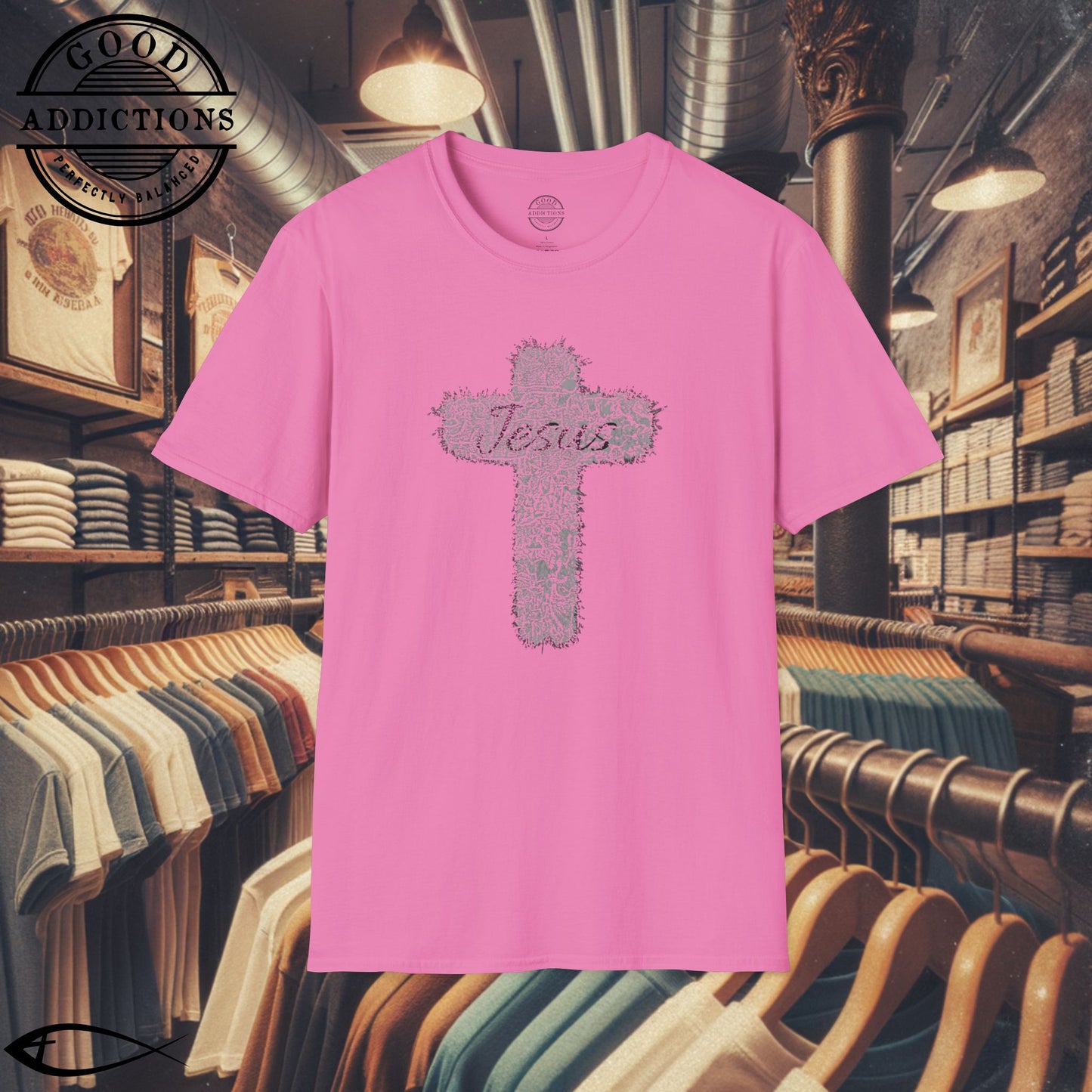 Jesus T-Shirt with Cross in the Middle – Simple Christian Faith Tee for Daily Wear