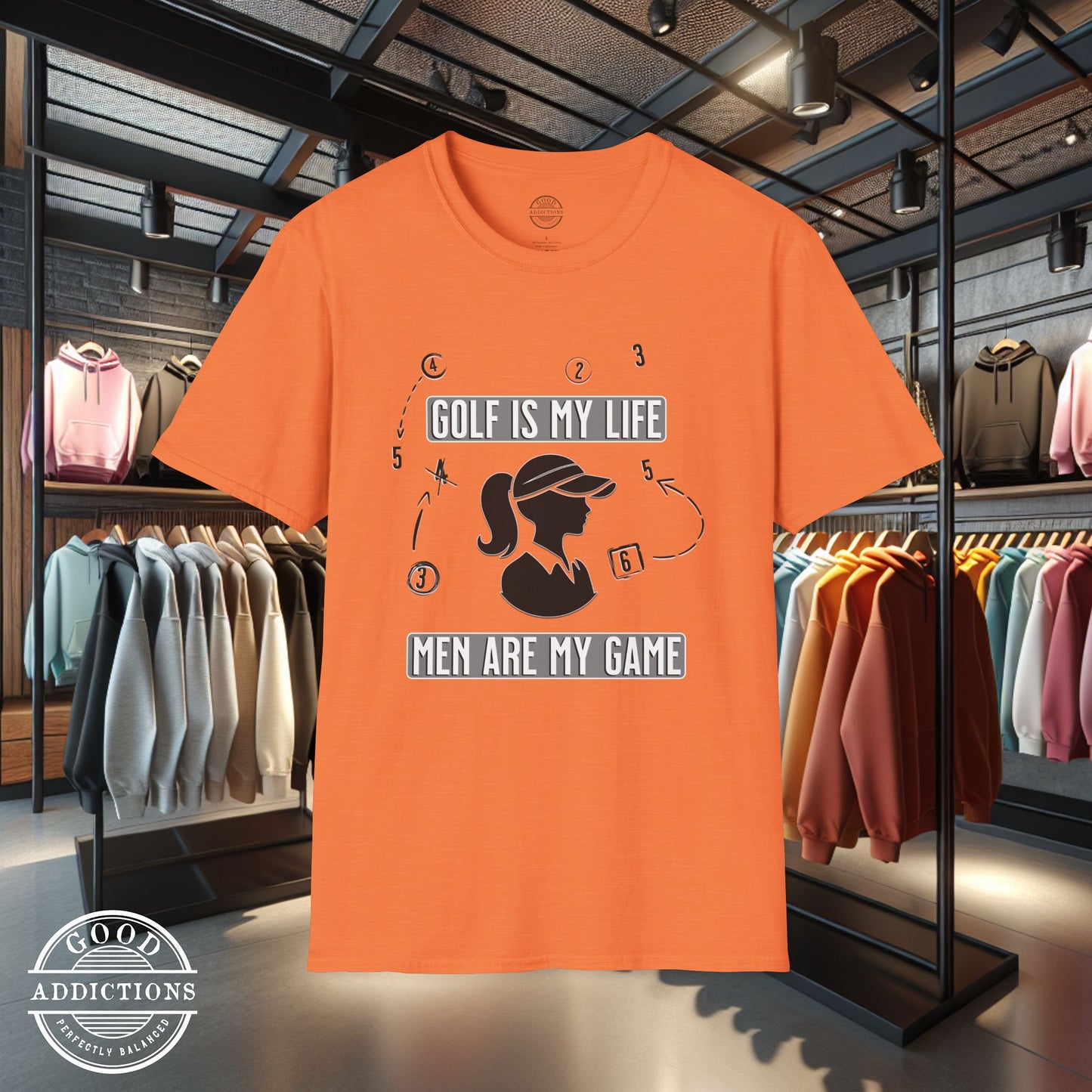Funny Women’s Golf Shirt - “Golf Is My Life, Men Are My Game” - Golf Humor Tee - Lady Golfer Gift - Flirty Golf Shirt