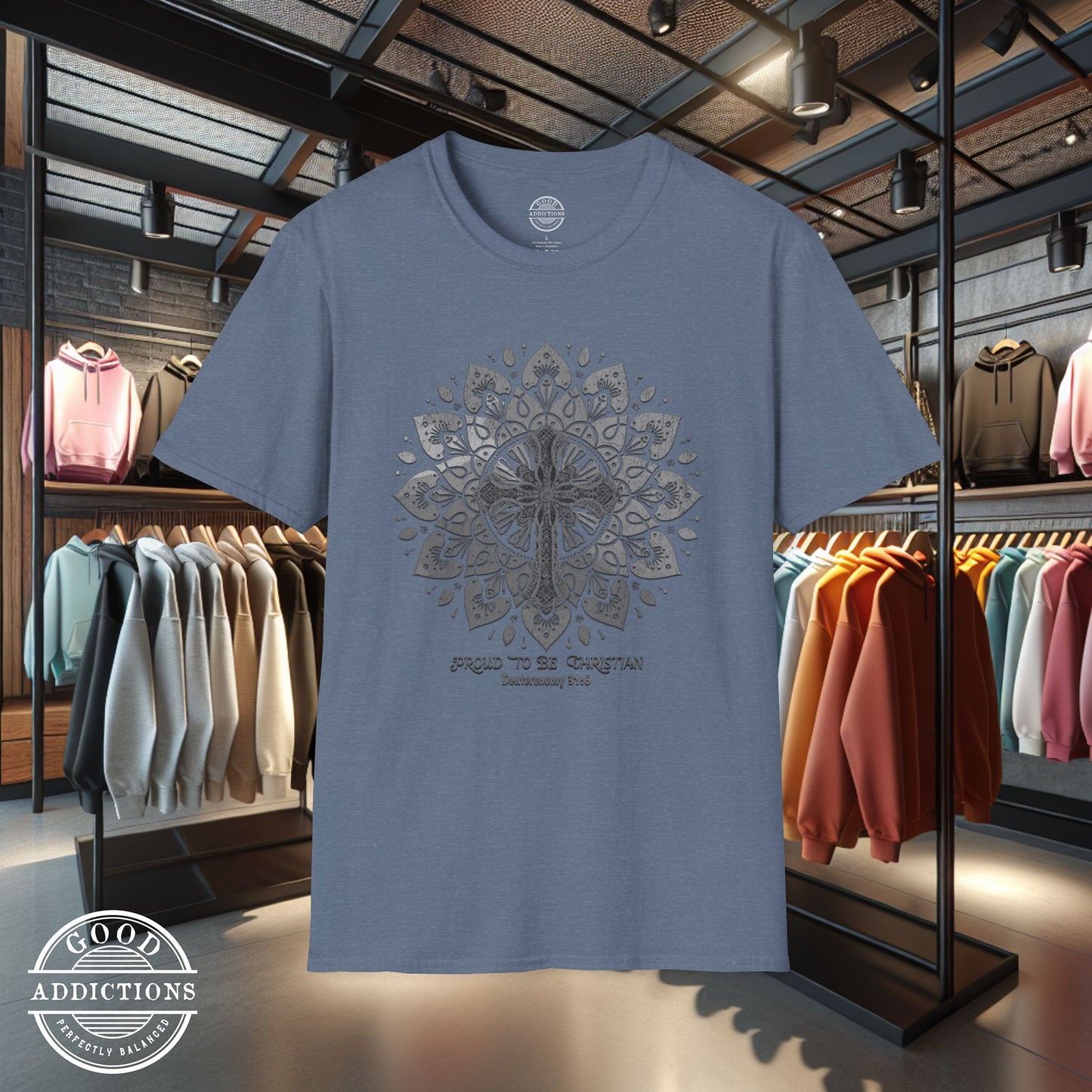 Proud to Be Christian T-Shirt – Faith Mandala Graphic Tee for Spiritual Strength & Everyday Inspiration
