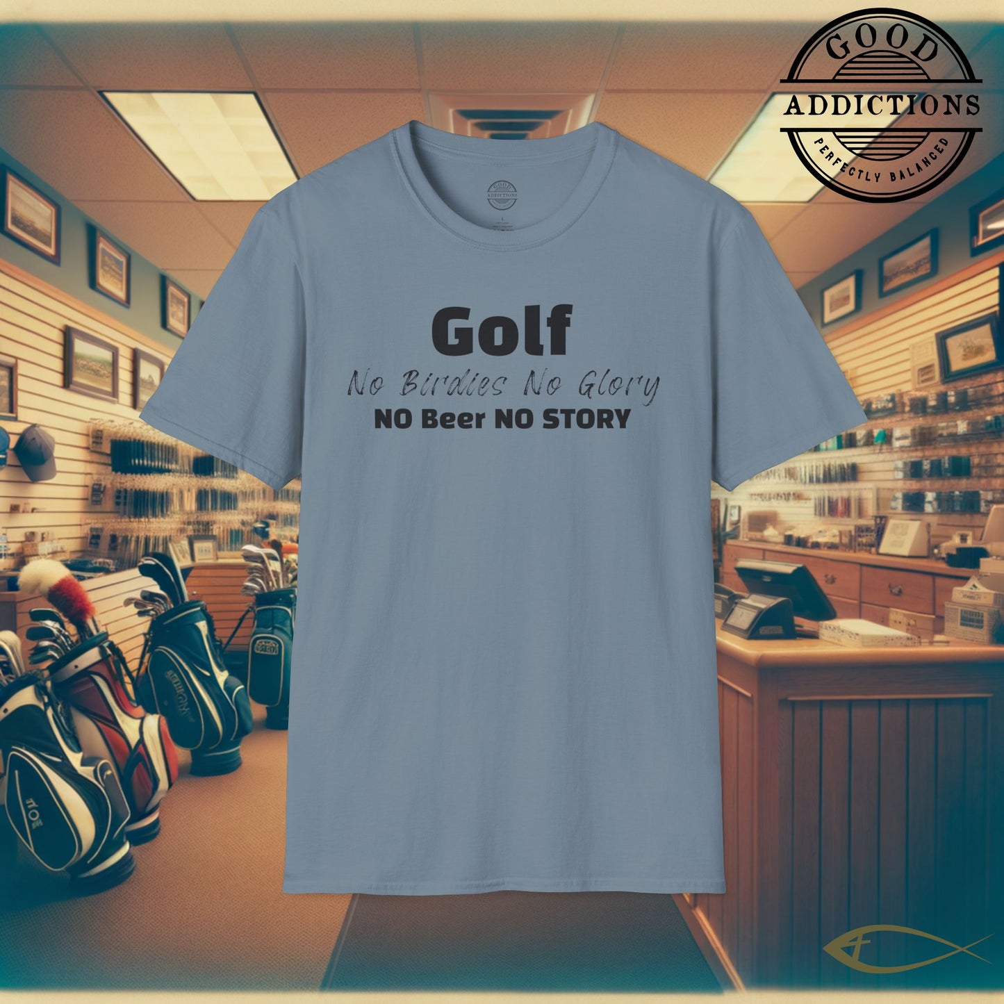No Birdies No Glory T-Shirt – “No Beers No Story” Funny Golf Tee for Players, Drinkers & Weekend Warriors
