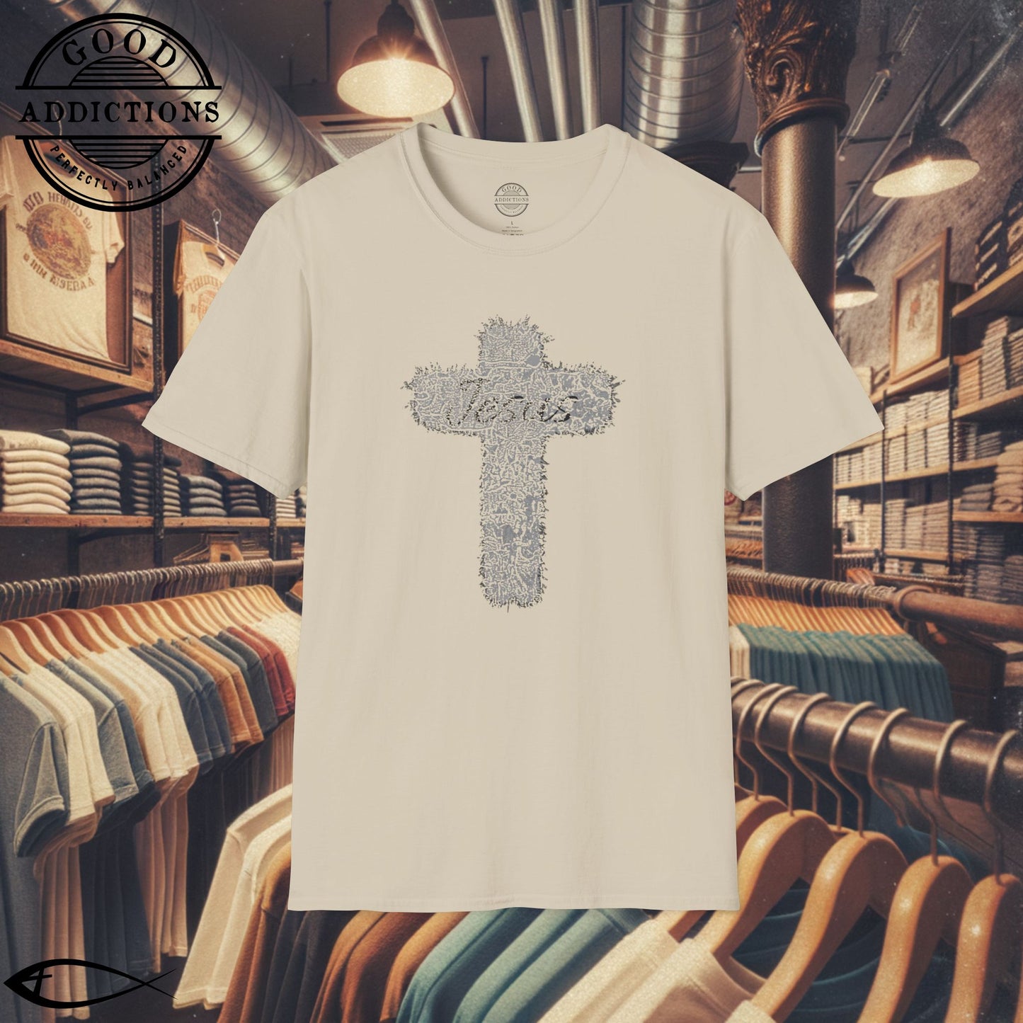 Jesus T-Shirt with Cross in the Middle – Simple Christian Faith Tee for Daily Wear