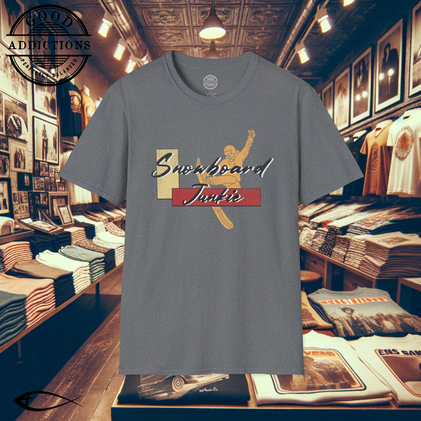 Snowboard Junkie T-Shirt β Shred-Ready Graphic Tee for Riders, Powder Addicts & Mountain Vibes
