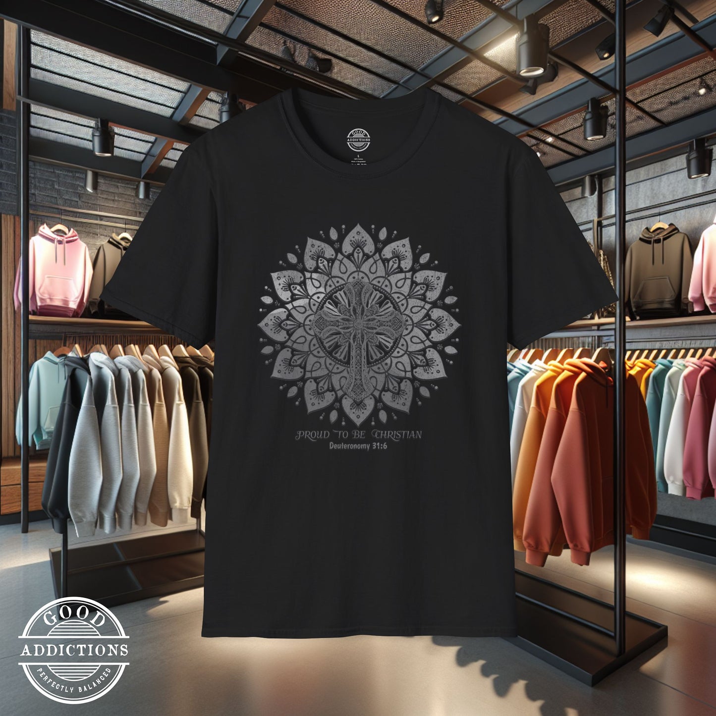 Proud to Be Christian T-Shirt – Faith Mandala Graphic Tee for Spiritual Strength & Everyday Inspiration