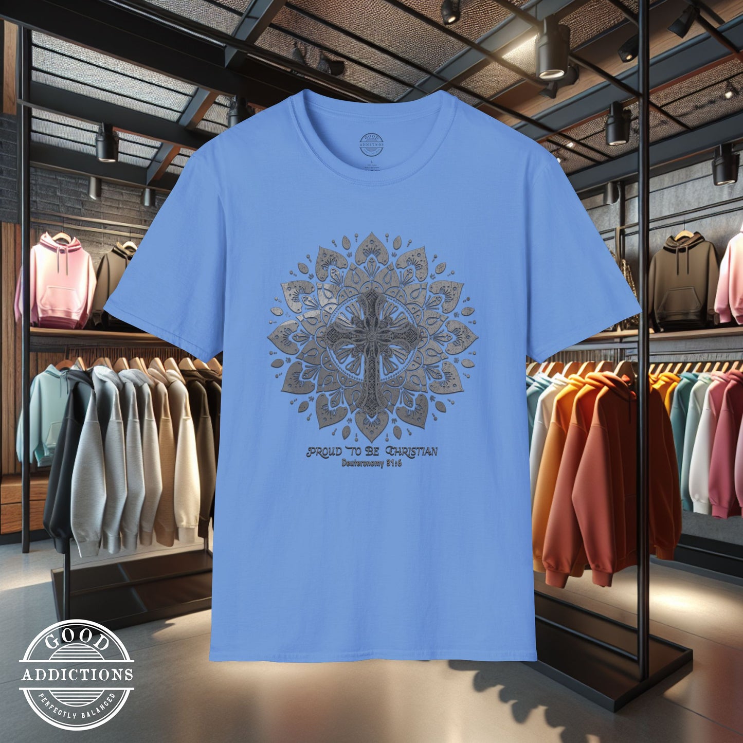 Proud to Be Christian T-Shirt – Faith Mandala Graphic Tee for Spiritual Strength & Everyday Inspiration