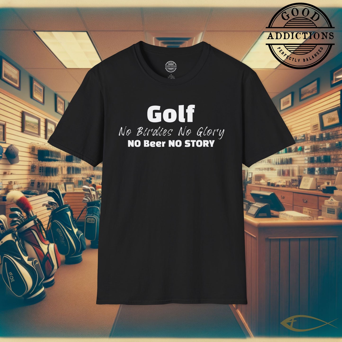 No Birdies No Glory T-Shirt – “No Beers No Story” Funny Golf Tee for Players, Drinkers & Weekend Warriors