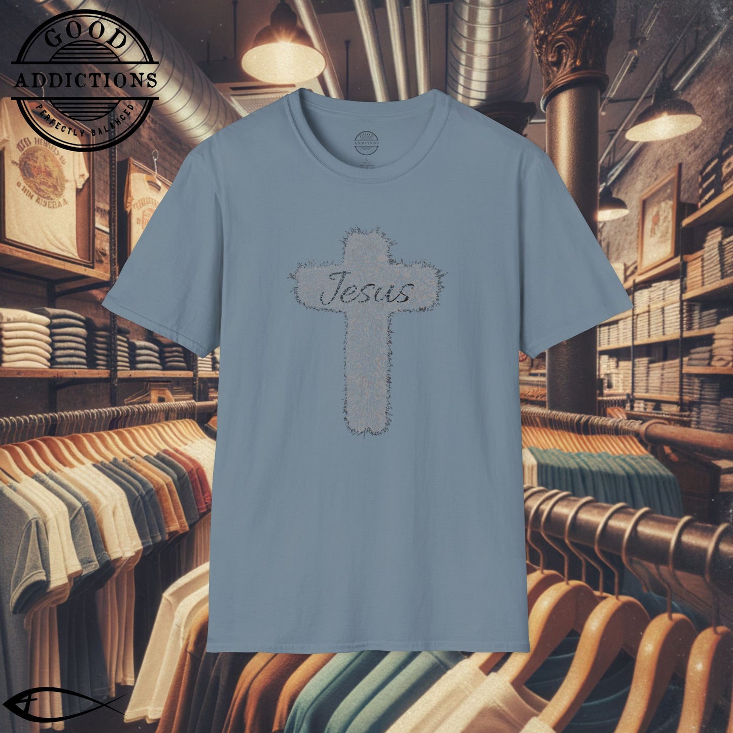 Jesus T-Shirt with Cross in the Middle – Simple Christian Faith Tee for Daily Wear