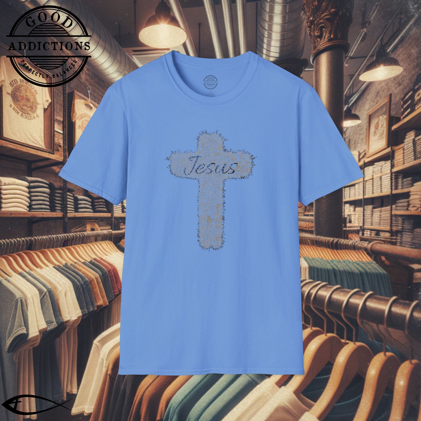 Jesus T-Shirt with Cross in the Middle – Simple Christian Faith Tee for Daily Wear