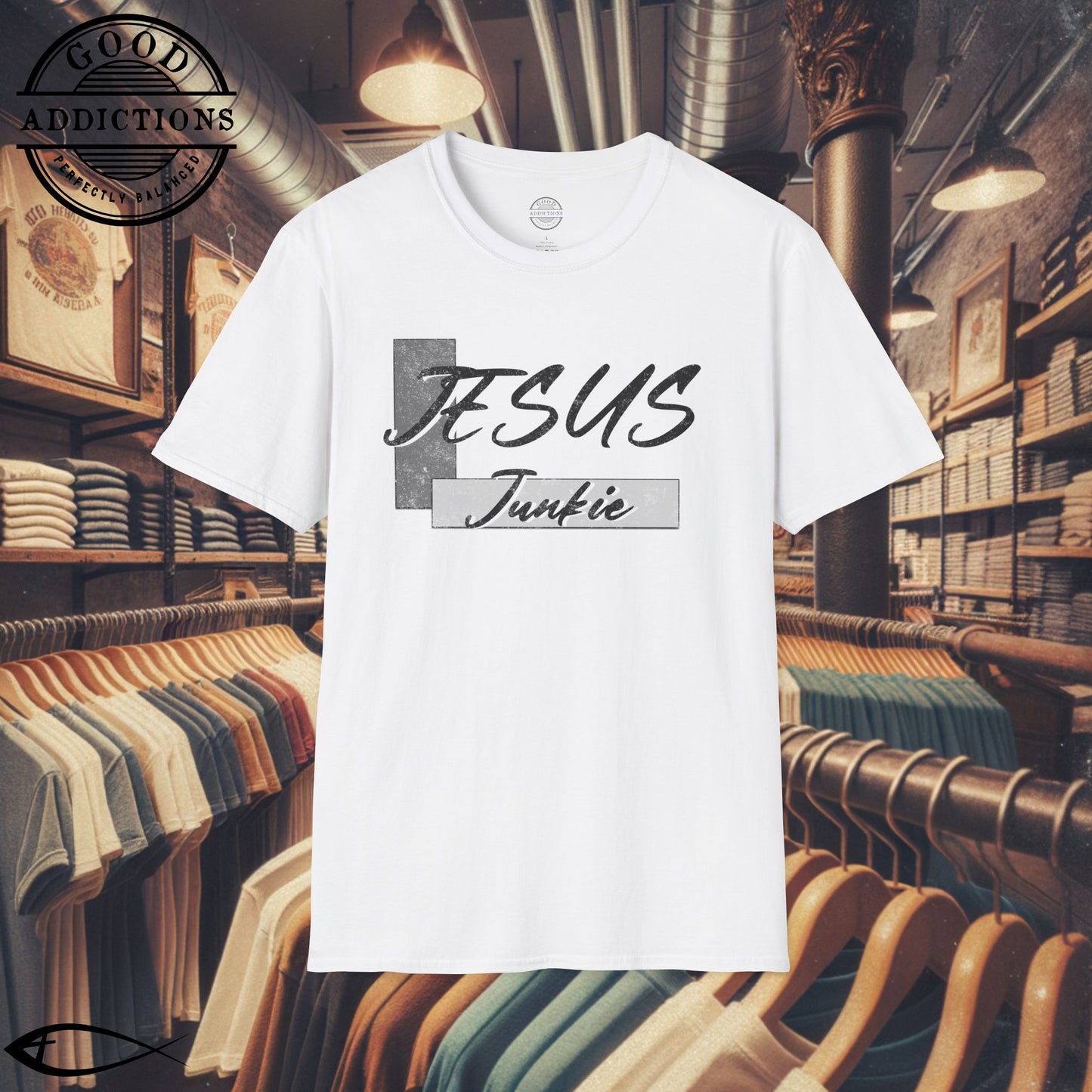 Jesus Junkie T-Shirt β Bold Christian Faith Tee for Believers, Worshippers & Kingdom-Minded Souls