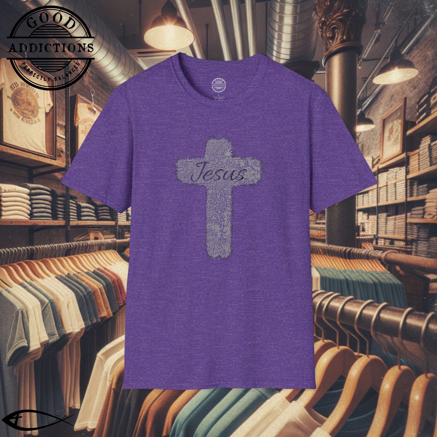 Jesus T-Shirt with Cross in the Middle – Simple Christian Faith Tee for Daily Wear