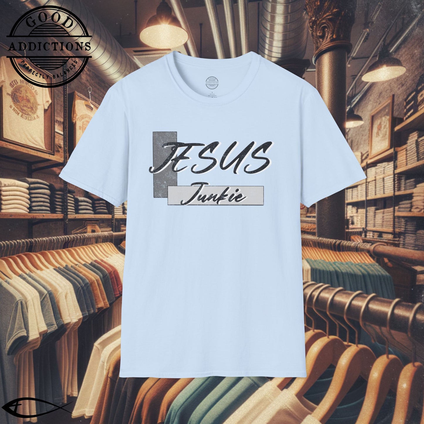 Jesus Junkie T-Shirt β Bold Christian Faith Tee for Believers, Worshippers & Kingdom-Minded Souls