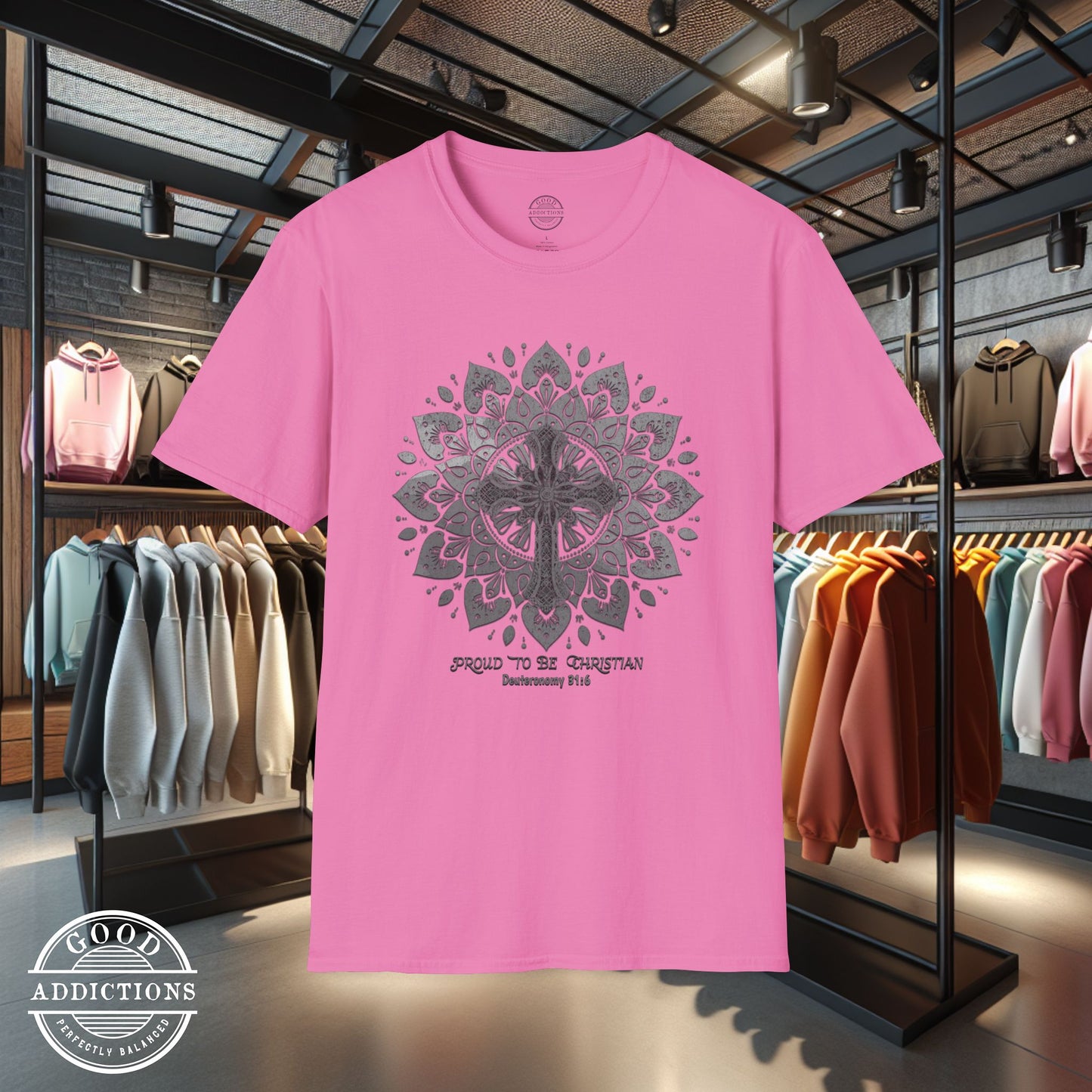Proud to Be Christian T-Shirt – Faith Mandala Graphic Tee for Spiritual Strength & Everyday Inspiration