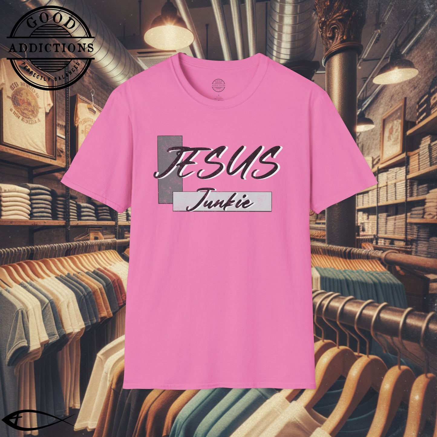 Jesus Junkie T-Shirt β Bold Christian Faith Tee for Believers, Worshippers & Kingdom-Minded Souls