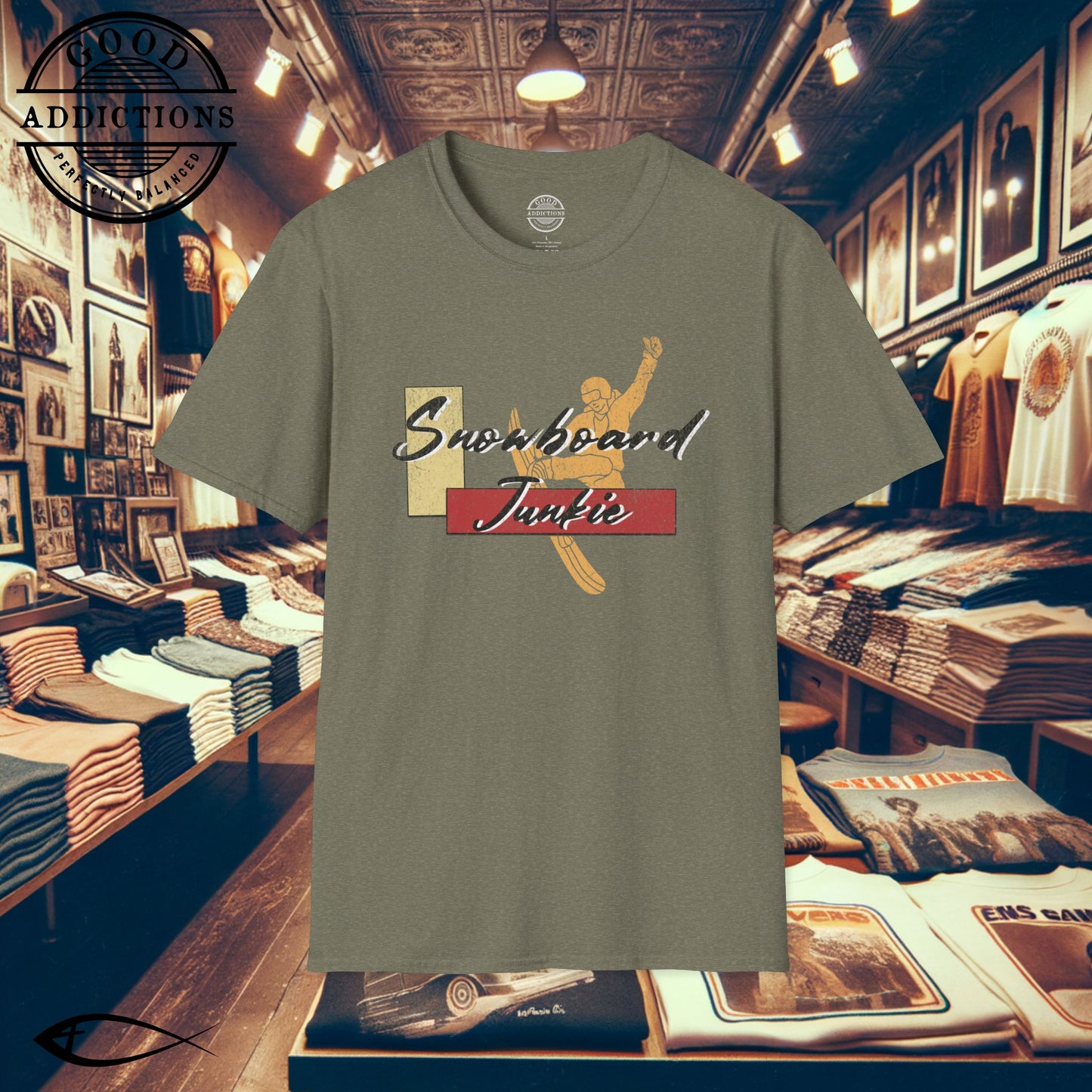 Snowboard Junkie T-Shirt β Shred-Ready Graphic Tee for Riders, Powder Addicts & Mountain Vibes