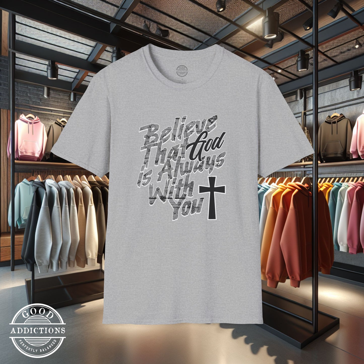 Believe That God Is Always With You T-Shirt – Inspirational Christian Faith Tee for Daily Encouragement