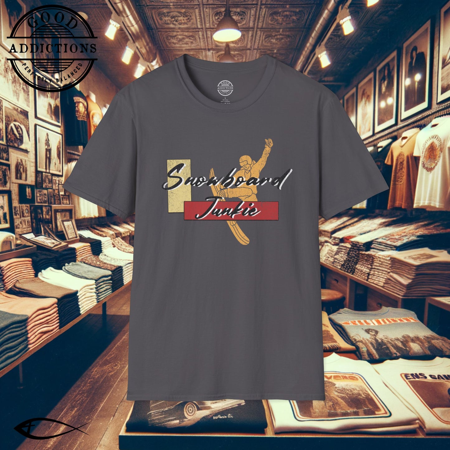Snowboard Junkie T-Shirt β Shred-Ready Graphic Tee for Riders, Powder Addicts & Mountain Vibes
