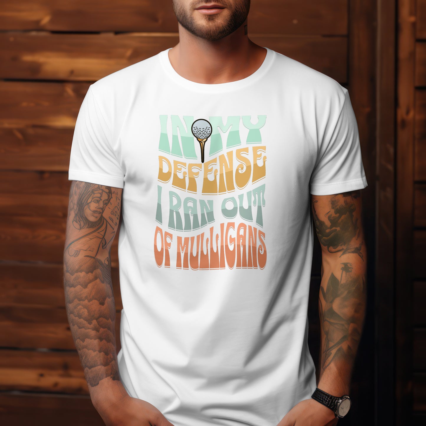 In My Defense I Ran Out of Mulligans T-Shirt – “Funny Golf Excuse” Tee for Weekend Hackers, Golf Bros & Casual Players