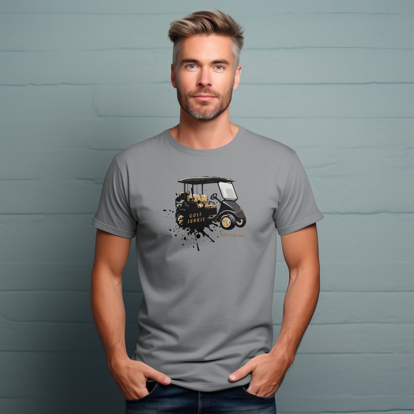 Golf Junkie T-Shirt – “Bling Cart Edition” Funny Luxe Tee for Stylish Players, Cart Lovers & Weekend Ballers