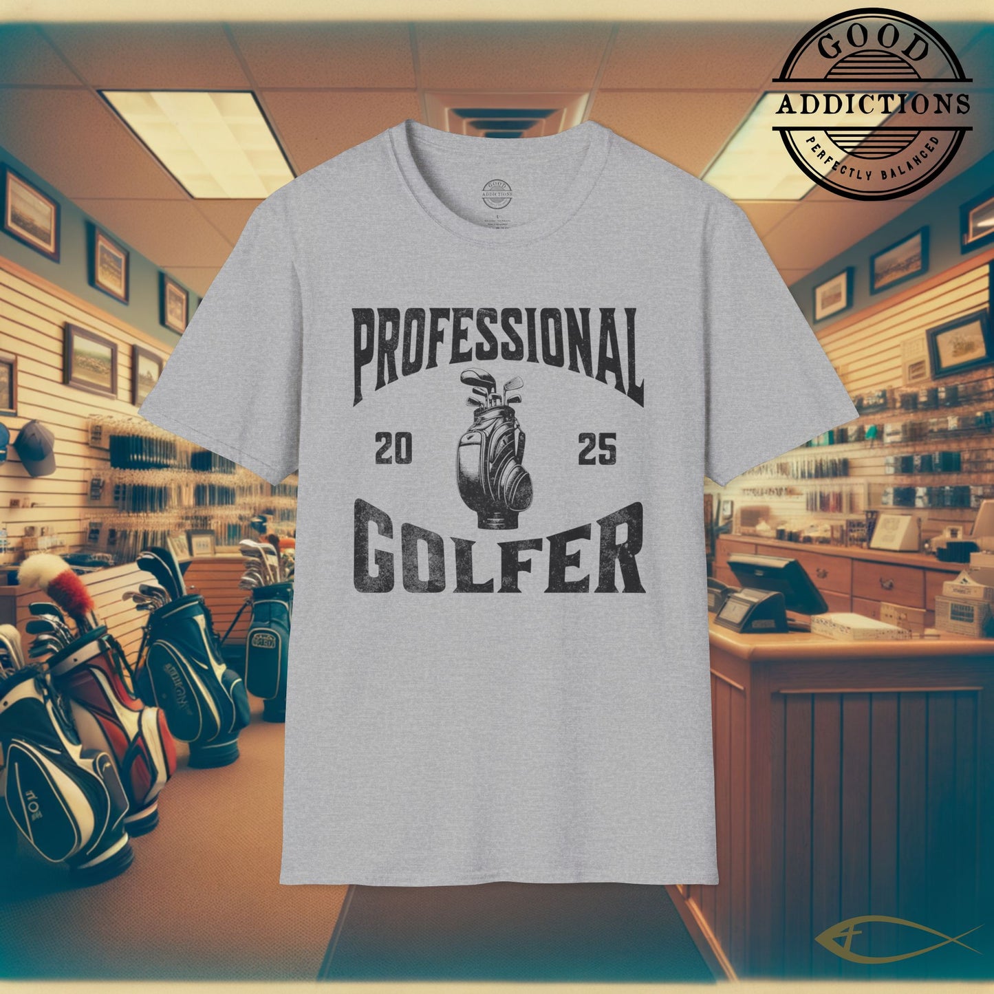 Professional Golfer T-Shirt – “Game On” Clean Golf Tee for Players, Coaches & Confident Swingers