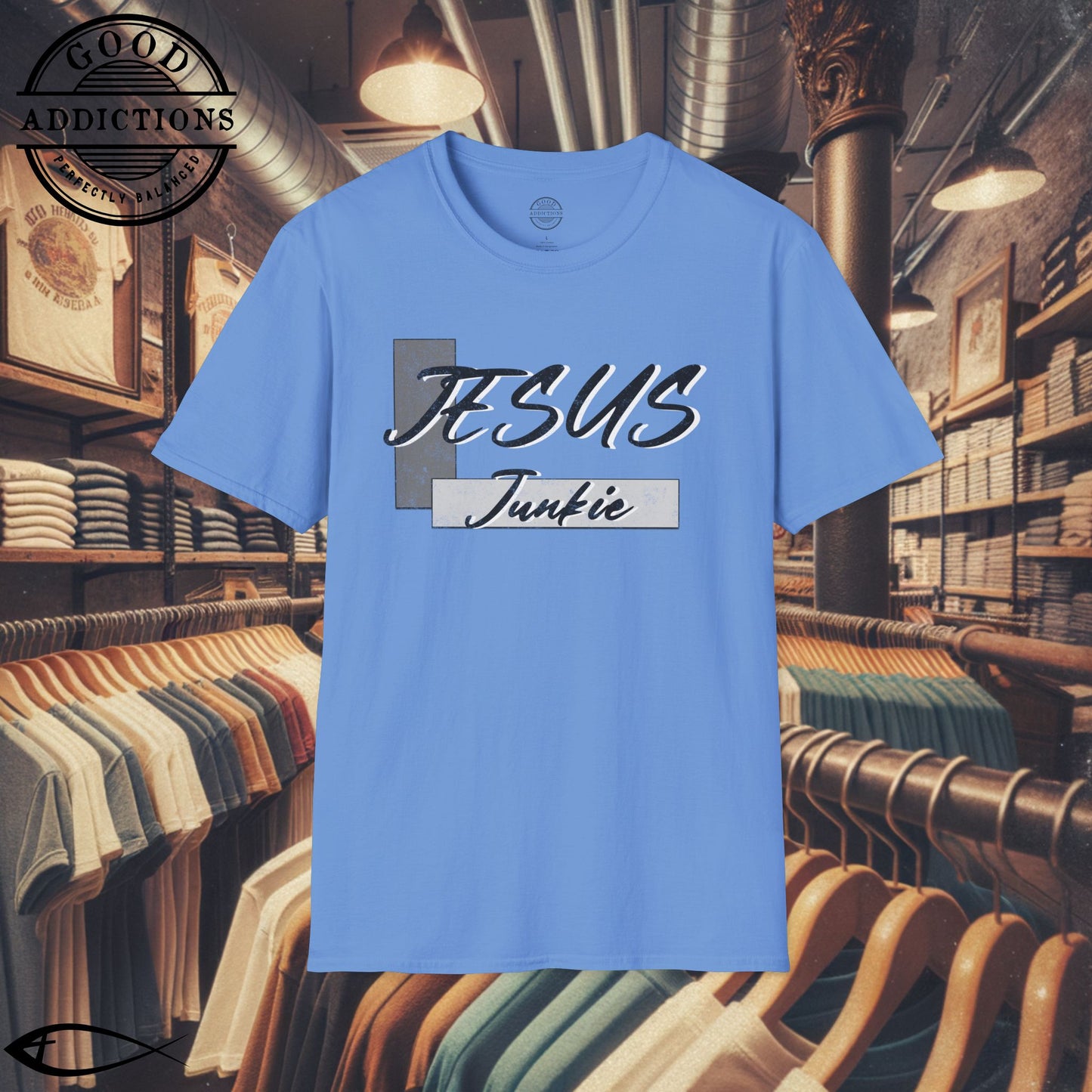 Jesus Junkie T-Shirt β Bold Christian Faith Tee for Believers, Worshippers & Kingdom-Minded Souls