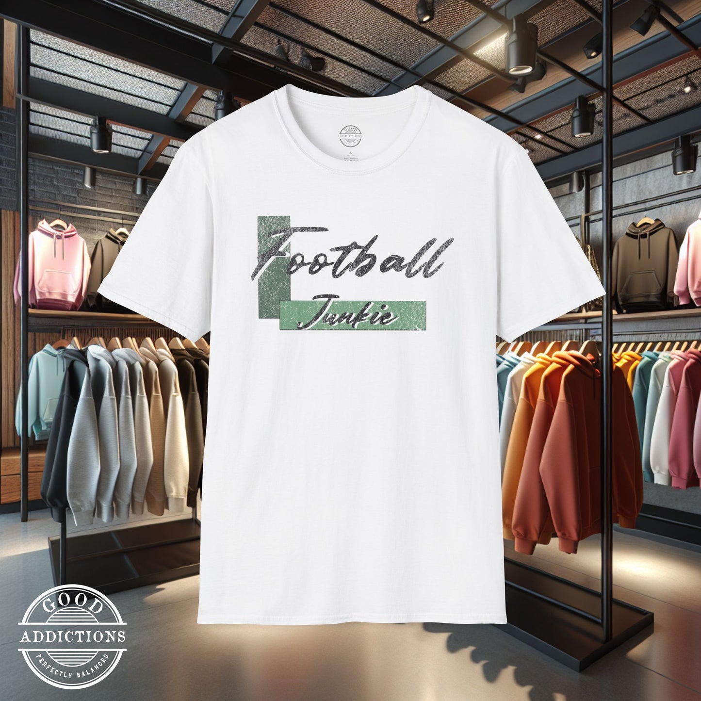 Football Junkie T-Shirt β Game Day Tee for Players, Fans, Coaches & Fantasy Football Addicts