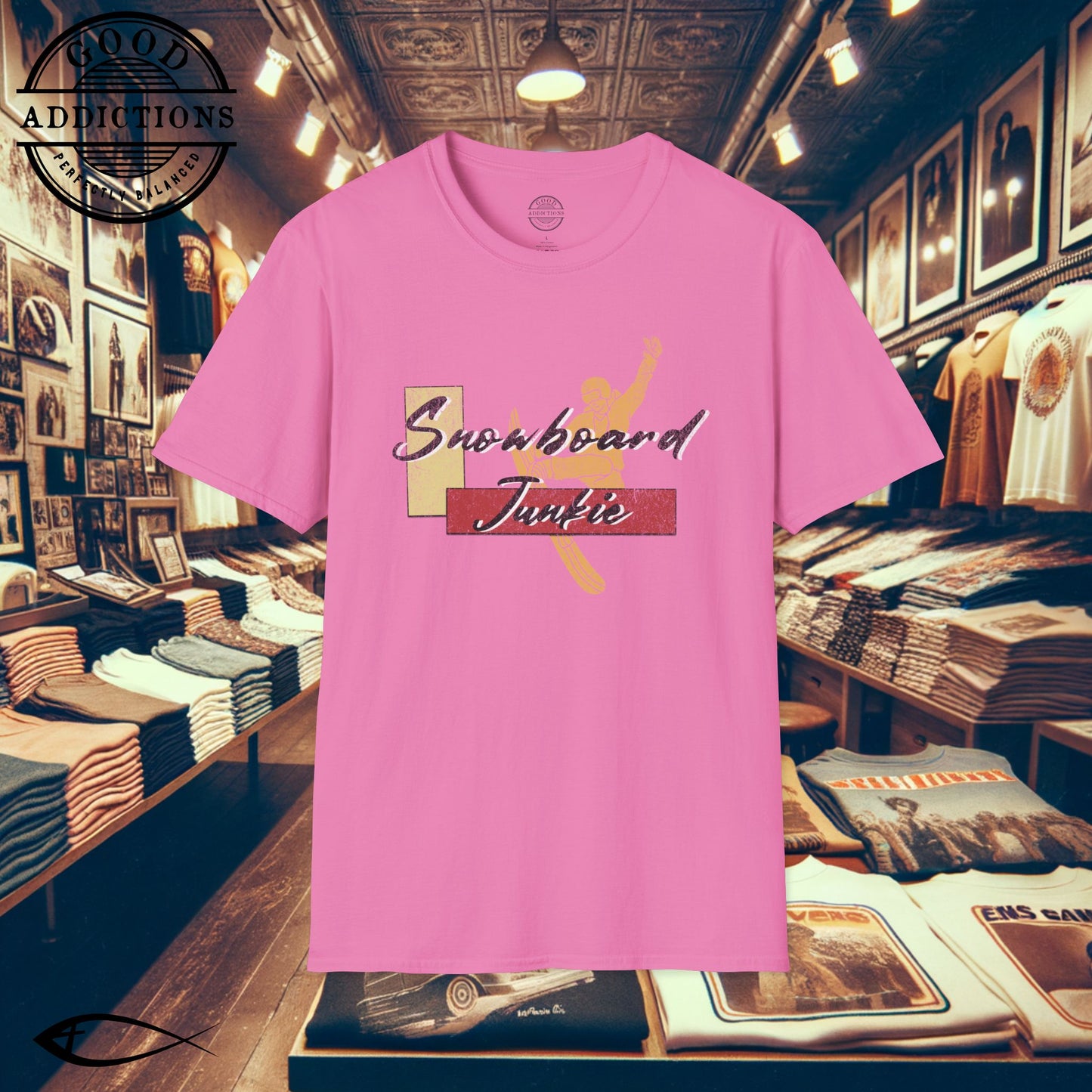 Snowboard Junkie T-Shirt β Shred-Ready Graphic Tee for Riders, Powder Addicts & Mountain Vibes