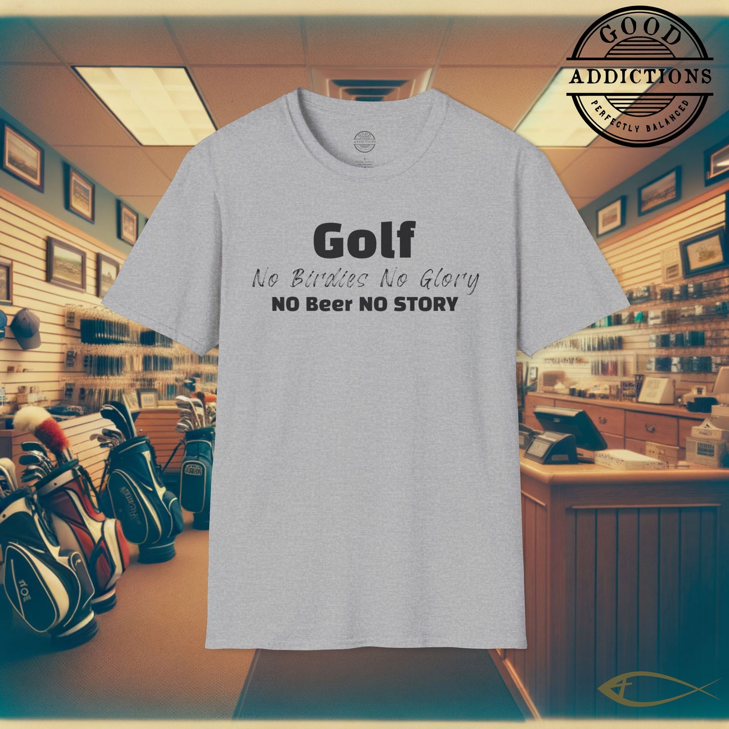 No Birdies No Glory T-Shirt – “No Beers No Story” Funny Golf Tee for Players, Drinkers & Weekend Warriors