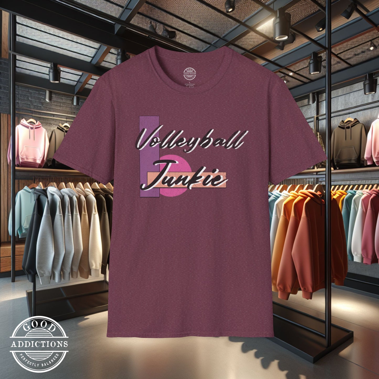 Volleyball Junkie T-Shirt β Fun Athletic Tee for Players, Coaches & Court Addicts