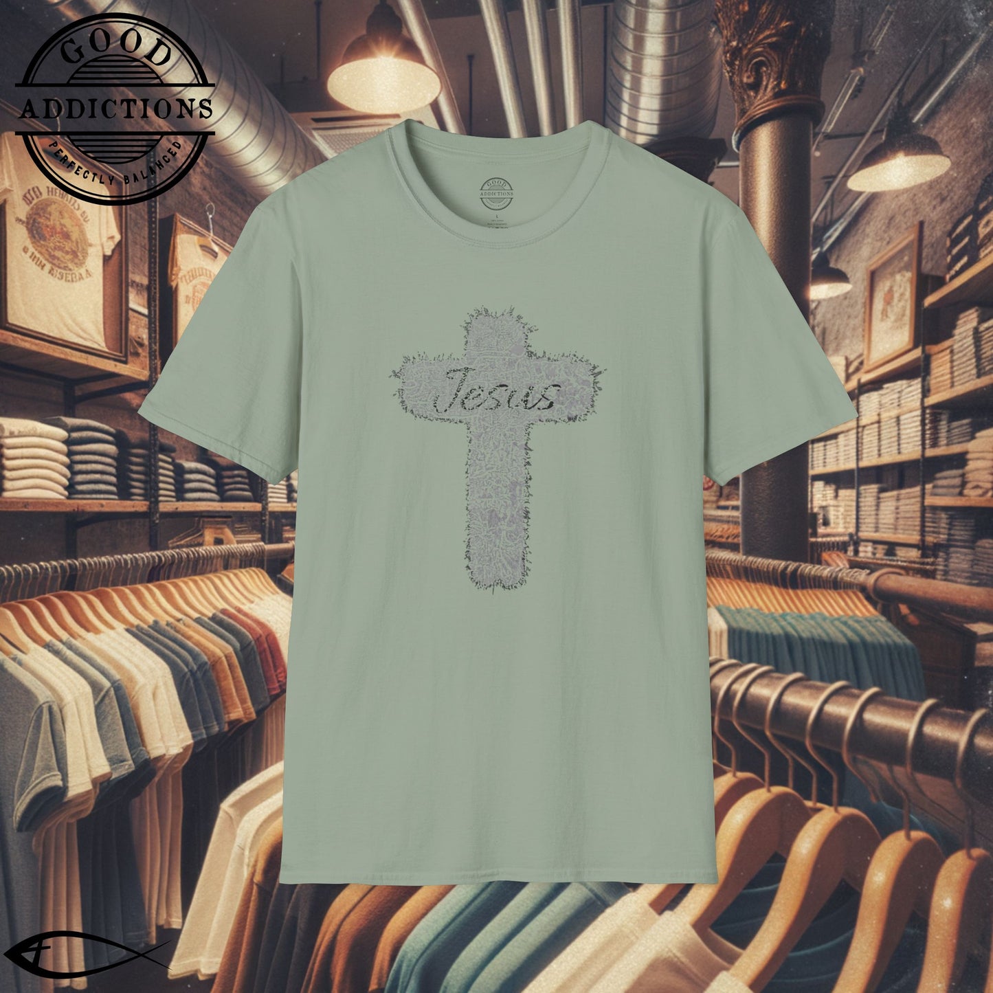 Jesus T-Shirt with Cross in the Middle – Simple Christian Faith Tee for Daily Wear