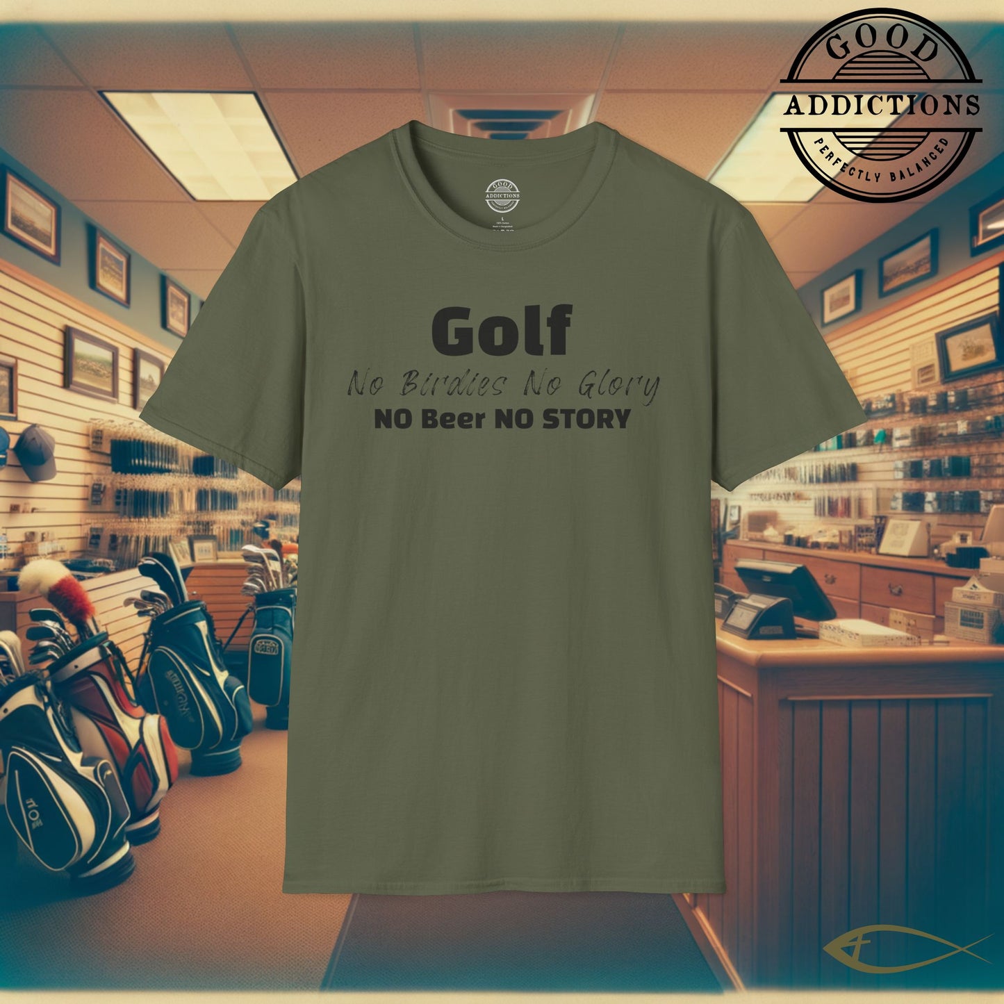 No Birdies No Glory T-Shirt – “No Beers No Story” Funny Golf Tee for Players, Drinkers & Weekend Warriors