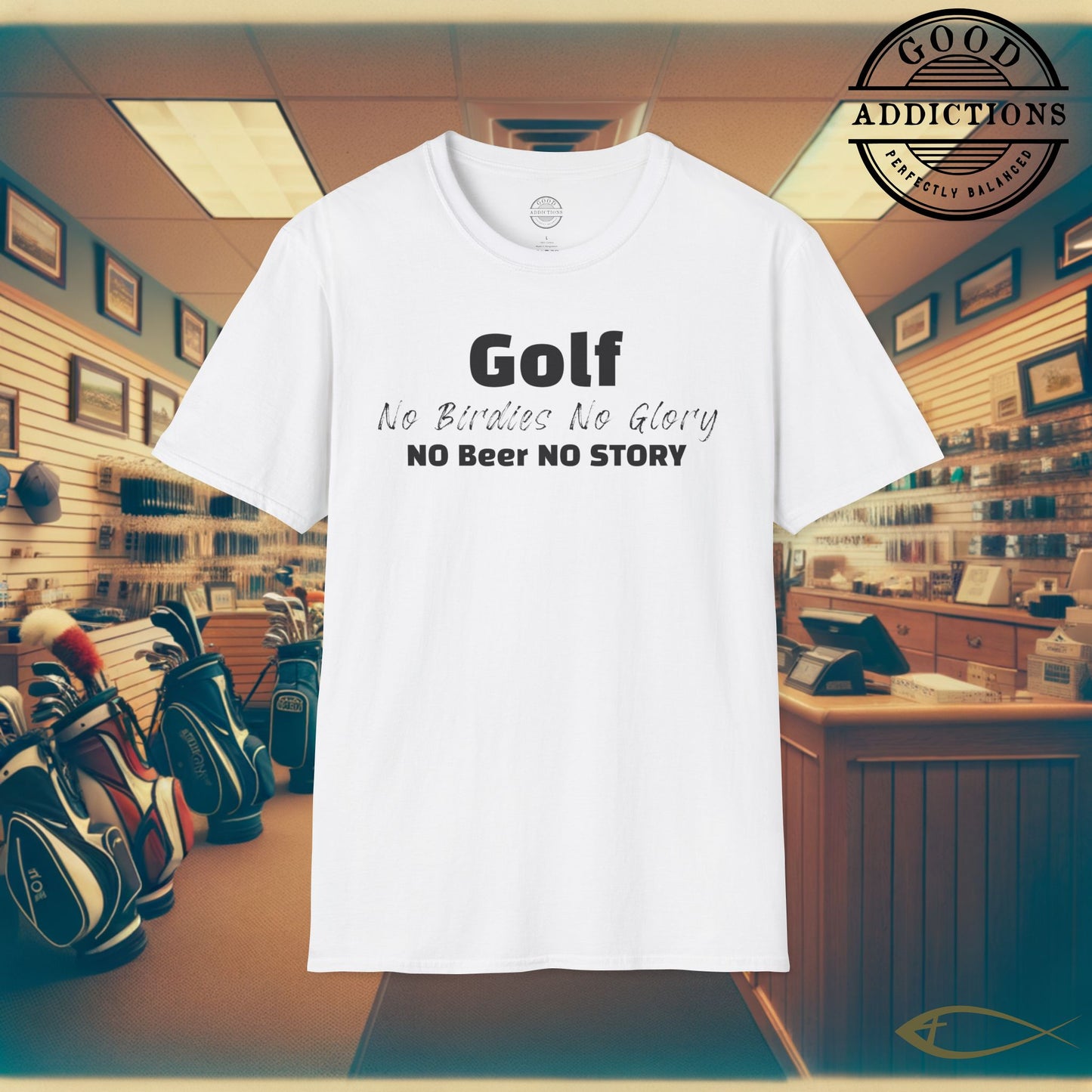 No Birdies No Glory T-Shirt – “No Beers No Story” Funny Golf Tee for Players, Drinkers & Weekend Warriors