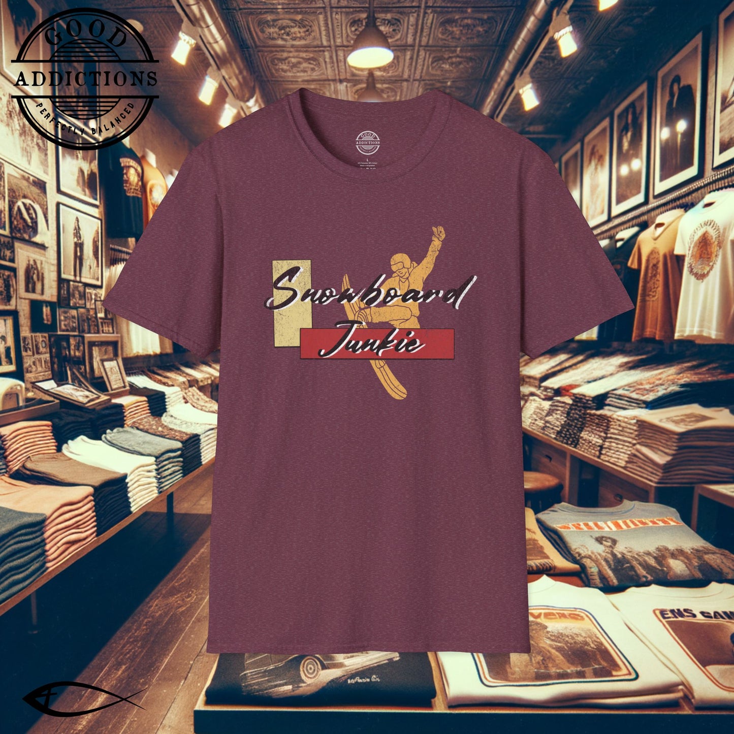 Snowboard Junkie T-Shirt β Shred-Ready Graphic Tee for Riders, Powder Addicts & Mountain Vibes