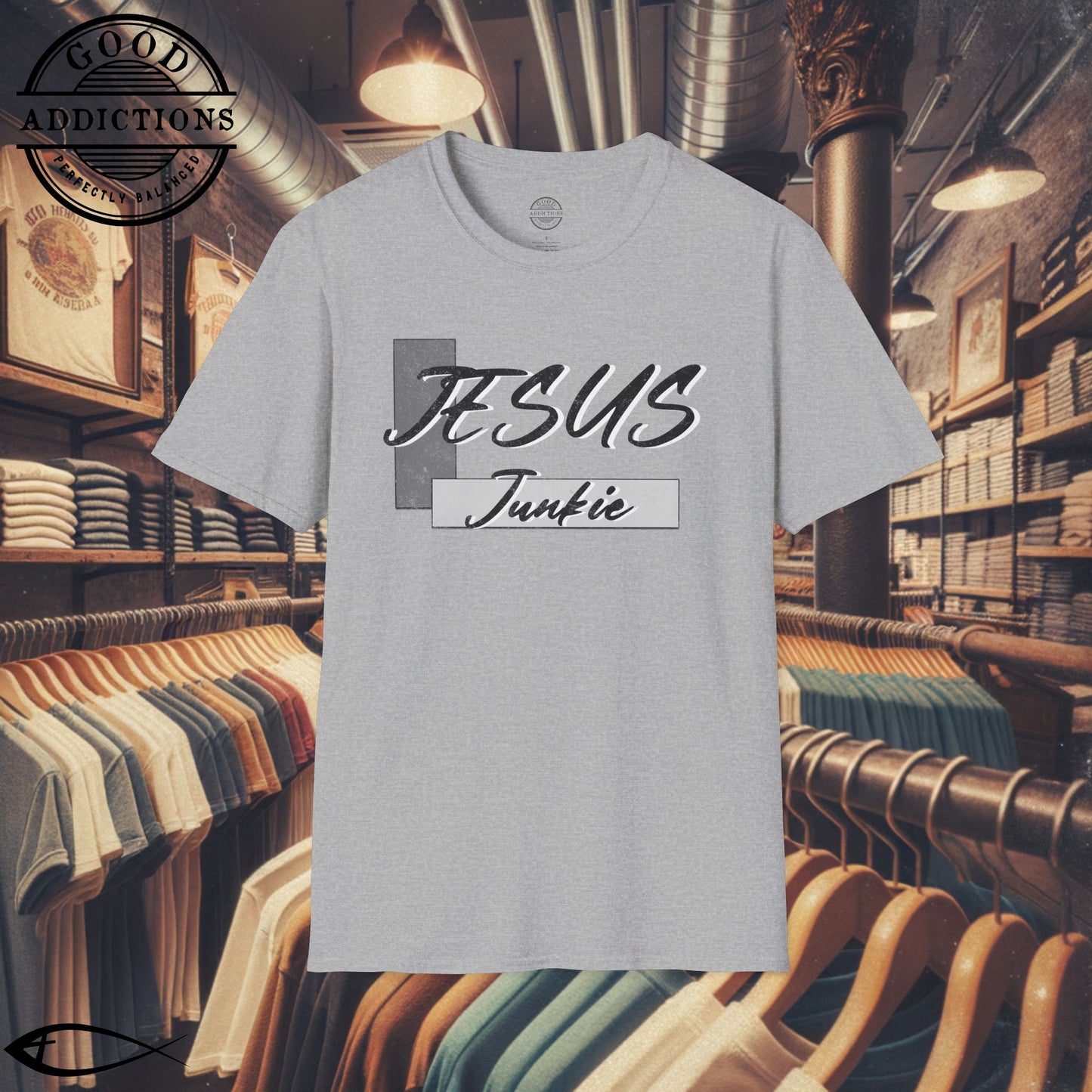 Jesus Junkie T-Shirt β Bold Christian Faith Tee for Believers, Worshippers & Kingdom-Minded Souls