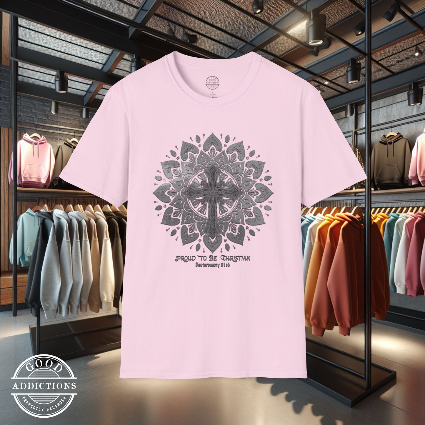 Proud to Be Christian T-Shirt – Faith Mandala Graphic Tee for Spiritual Strength & Everyday Inspiration
