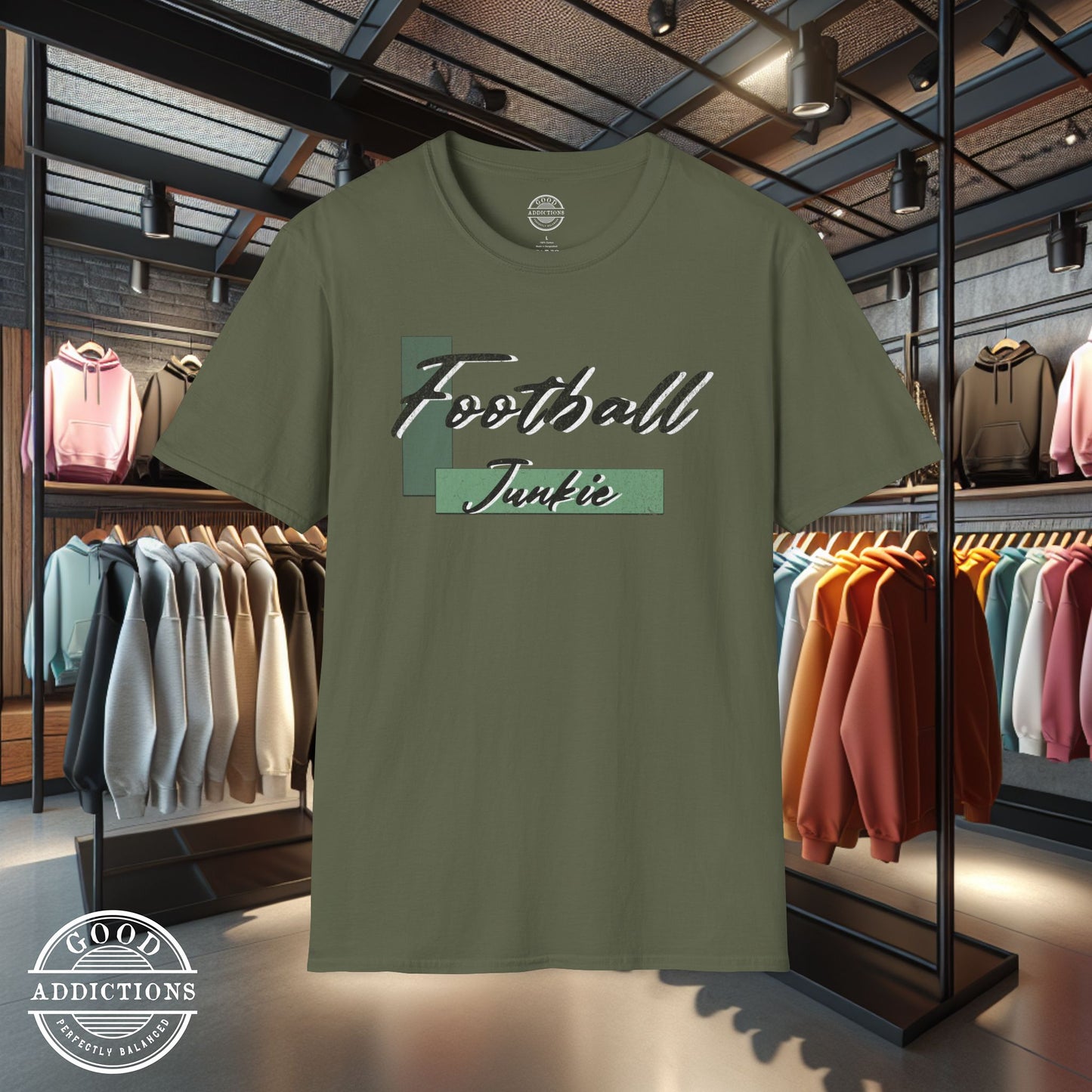 Football Junkie T-Shirt β Game Day Tee for Players, Fans, Coaches & Fantasy Football Addicts