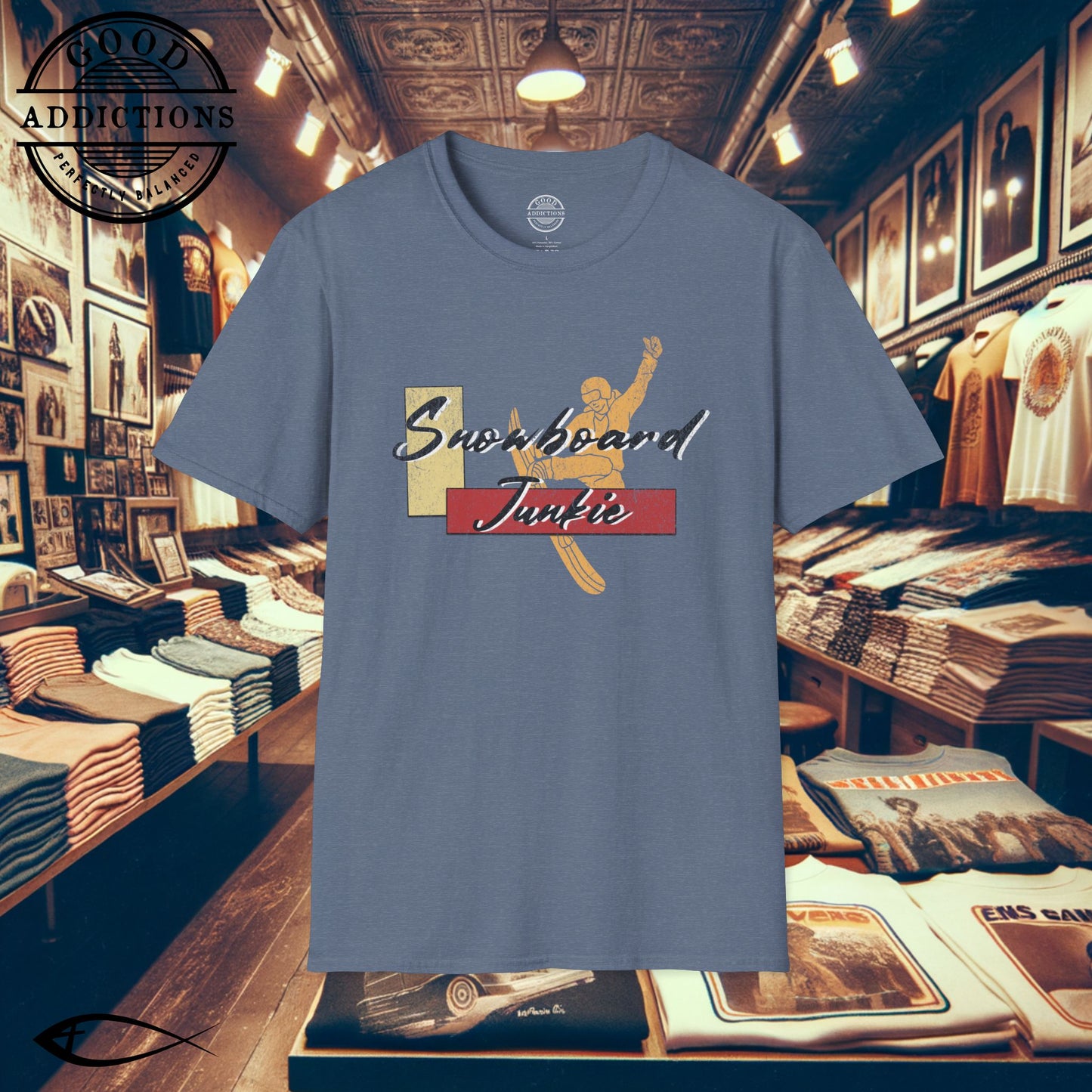 Snowboard Junkie T-Shirt β Shred-Ready Graphic Tee for Riders, Powder Addicts & Mountain Vibes