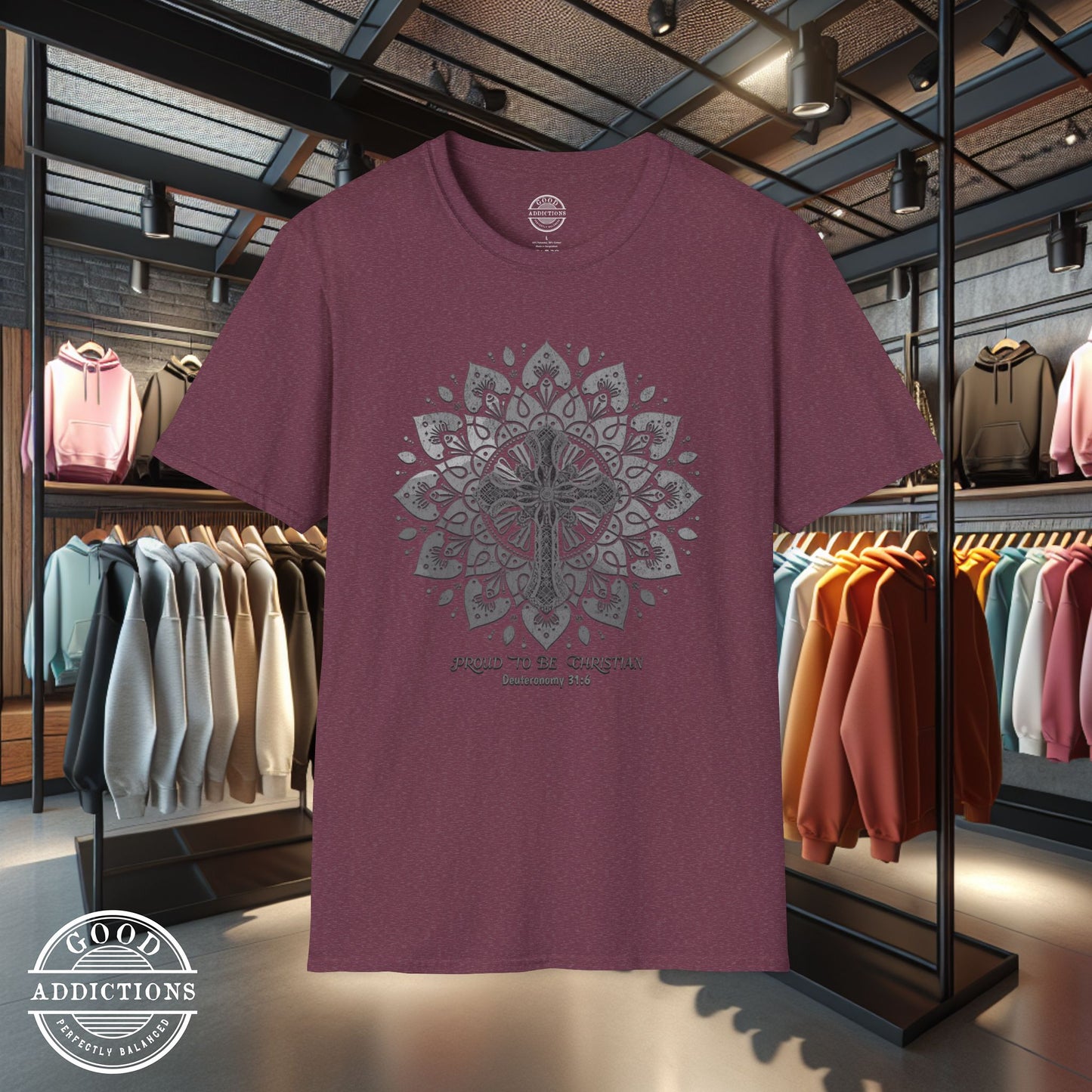 Proud to Be Christian T-Shirt – Faith Mandala Graphic Tee for Spiritual Strength & Everyday Inspiration