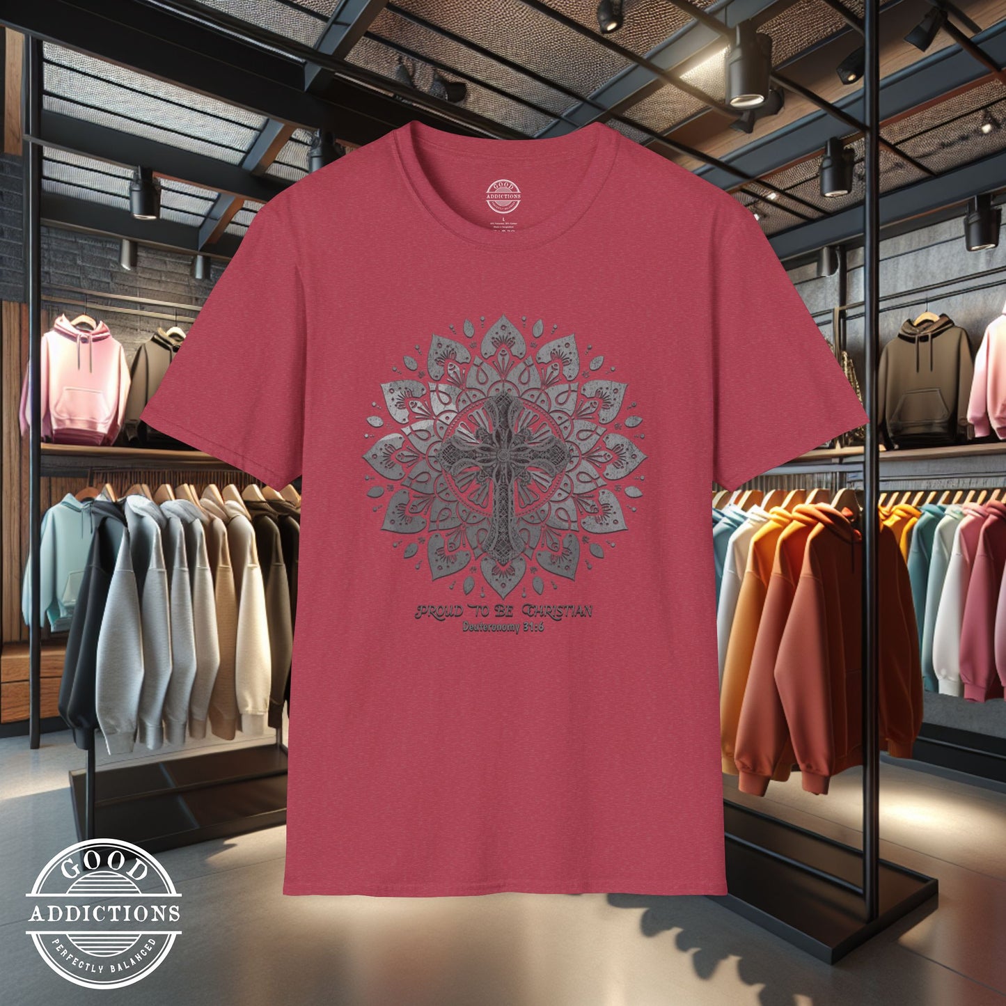 Proud to Be Christian T-Shirt – Faith Mandala Graphic Tee for Spiritual Strength & Everyday Inspiration