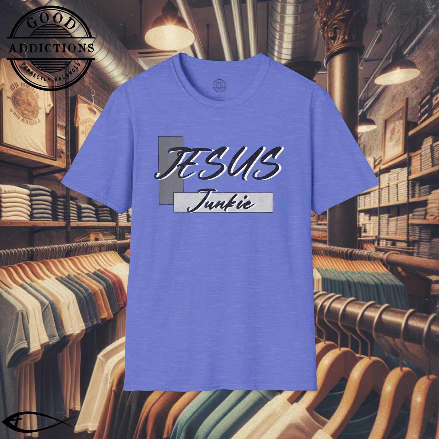Jesus Junkie T-Shirt β Bold Christian Faith Tee for Believers, Worshippers & Kingdom-Minded Souls