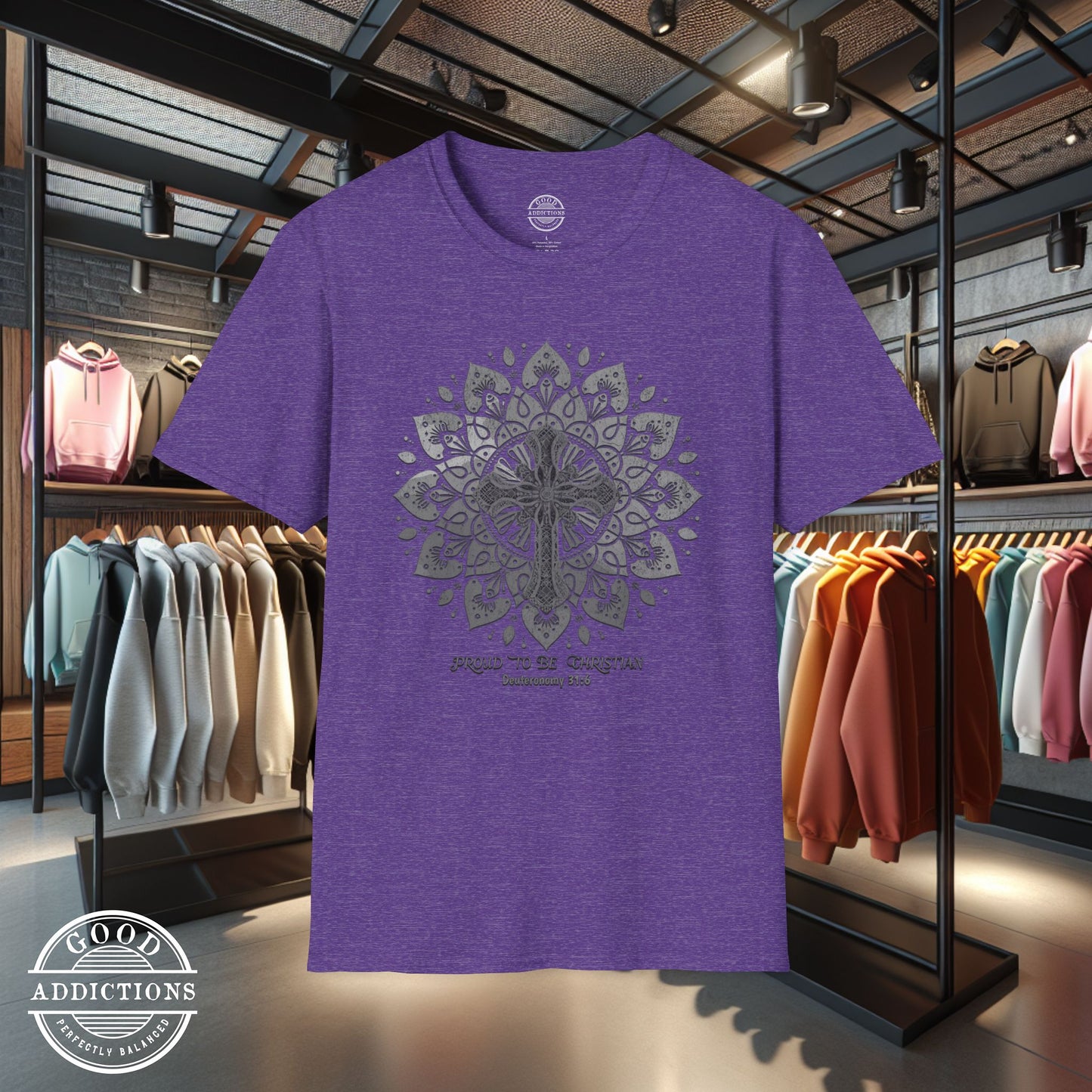 Proud to Be Christian T-Shirt – Faith Mandala Graphic Tee for Spiritual Strength & Everyday Inspiration