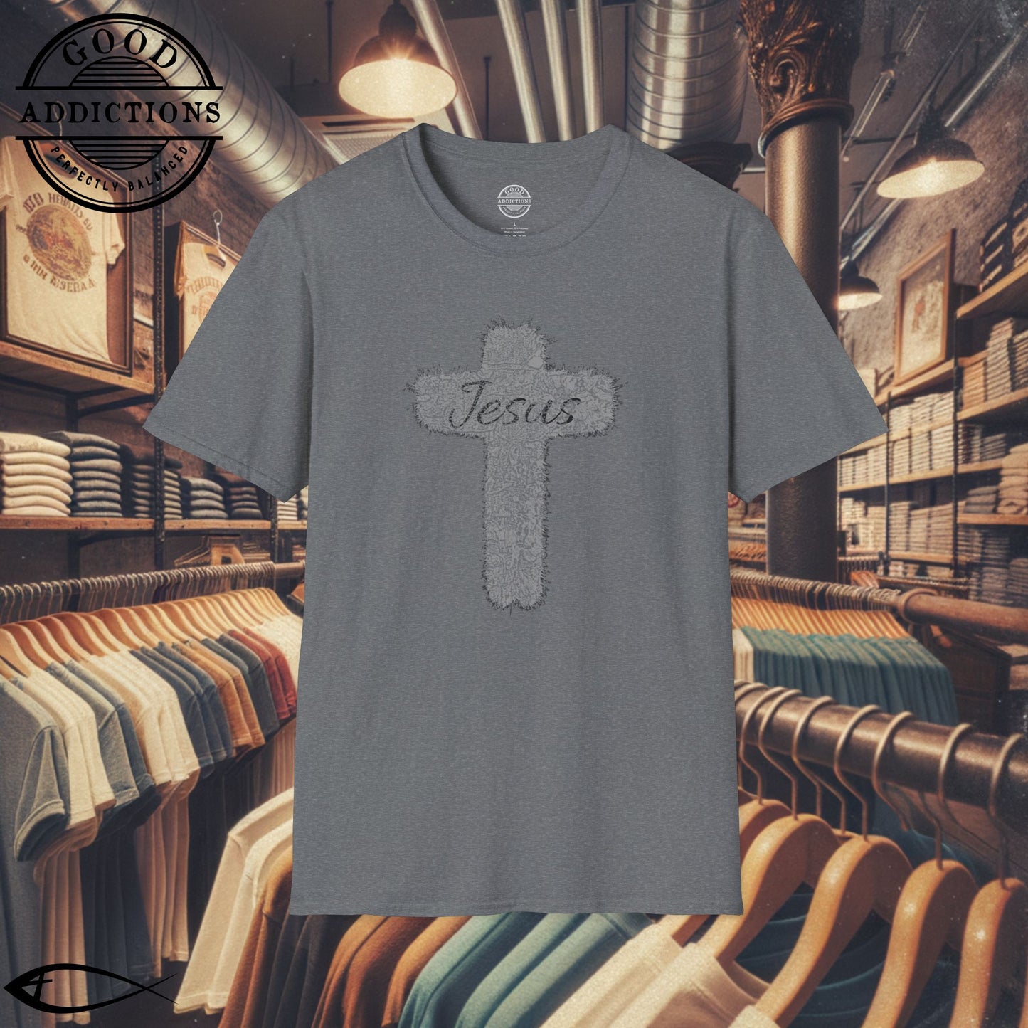 Jesus T-Shirt with Cross in the Middle – Simple Christian Faith Tee for Daily Wear
