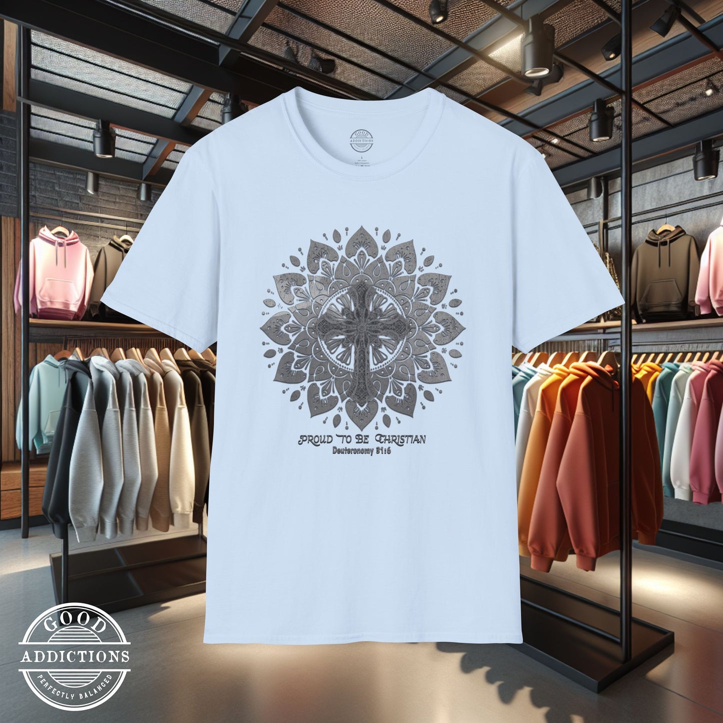 Proud to Be Christian T-Shirt – Faith Mandala Graphic Tee for Spiritual Strength & Everyday Inspiration