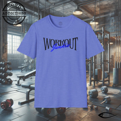 Workout Junkie T-Shirt – “Fitness Obsessed” Gym Motivation Tee for Lifters, Cardio Kings & Sweat Addicts