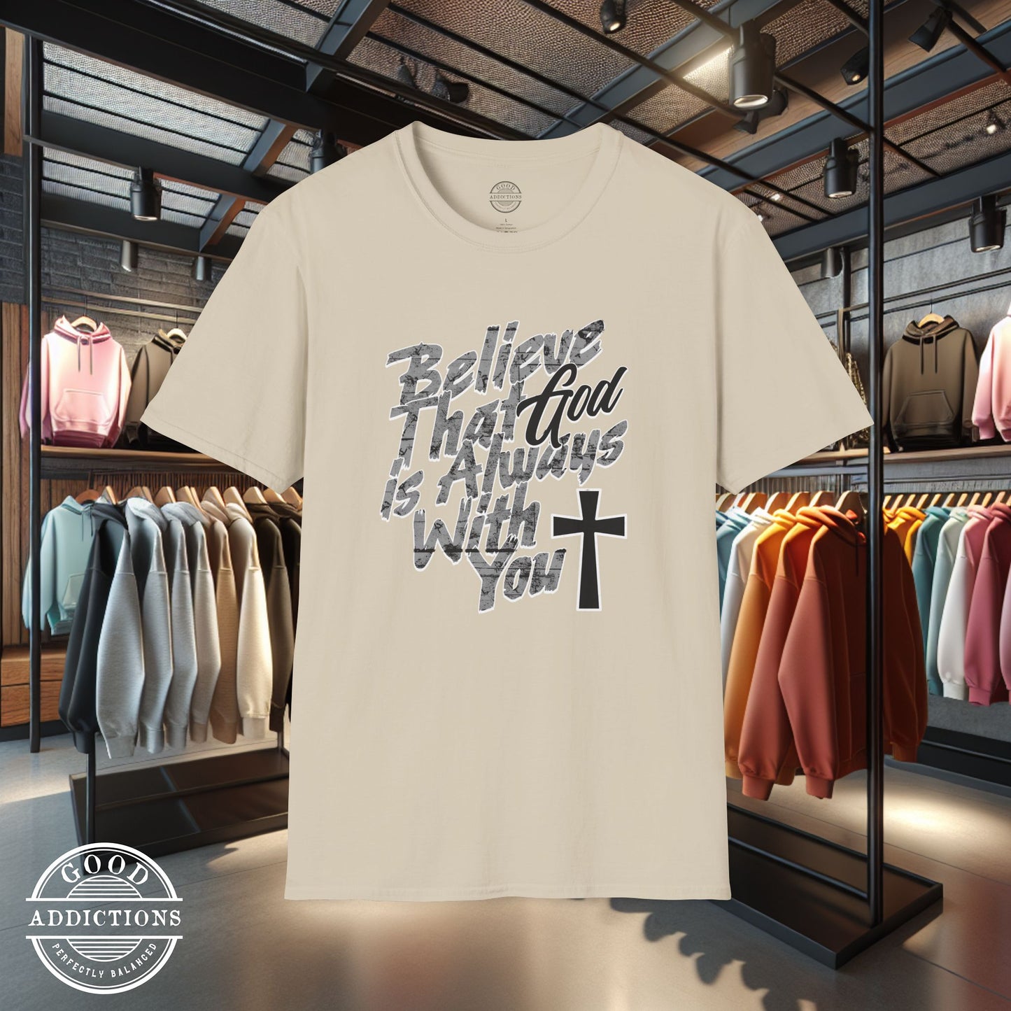 Believe That God Is Always With You T-Shirt – Inspirational Christian Faith Tee for Daily Encouragement