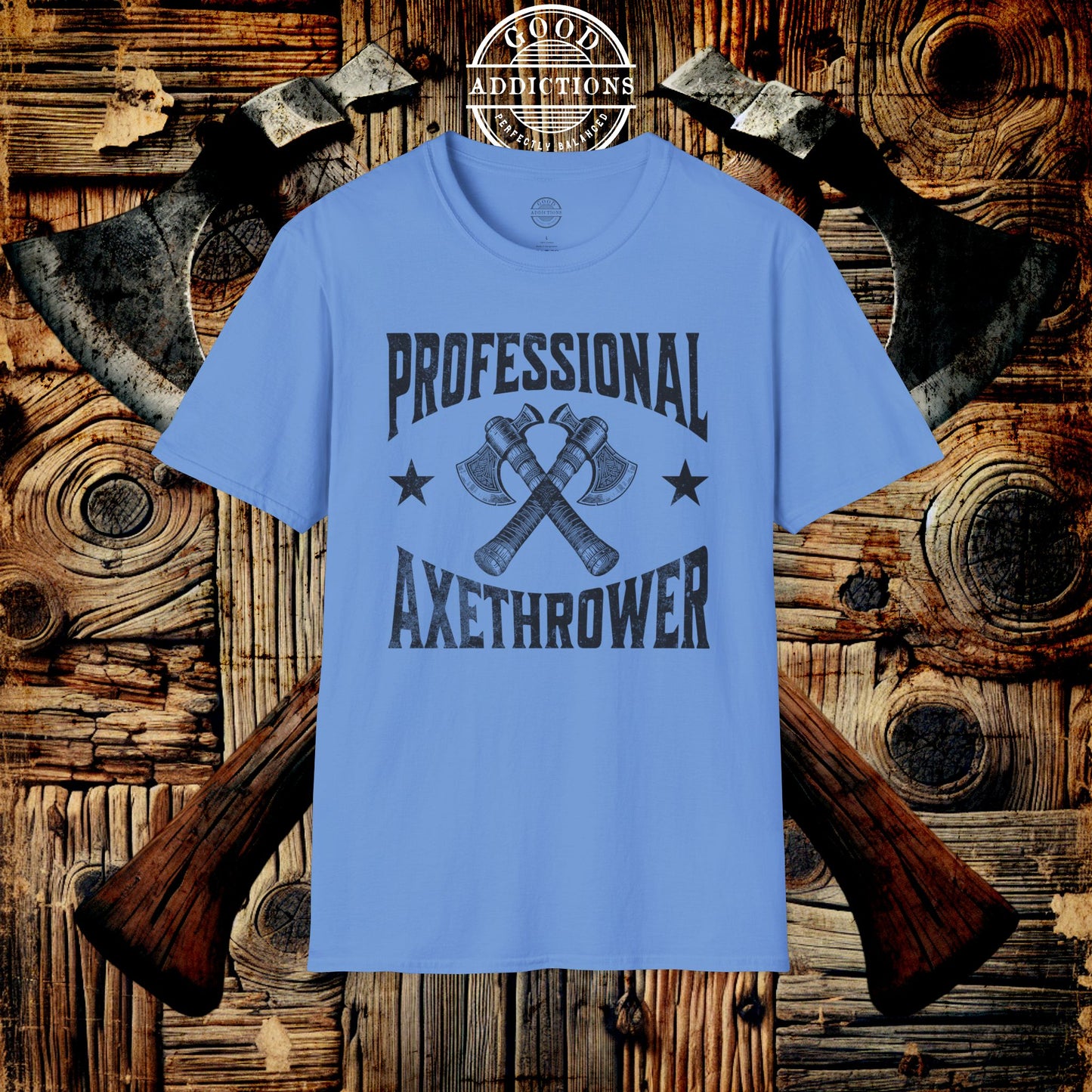 Professional Axe Thrower T-Shirt – “Sharp Focus” Bold Tee for Lumberjacks, League Players & Backyard Warriors