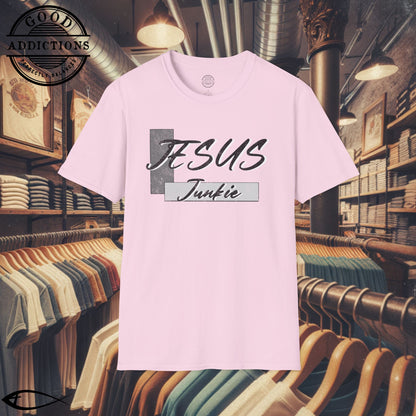 Jesus Junkie T-Shirt – Bold Christian Faith Tee for Believers, Worshippers & Kingdom-Minded Souls