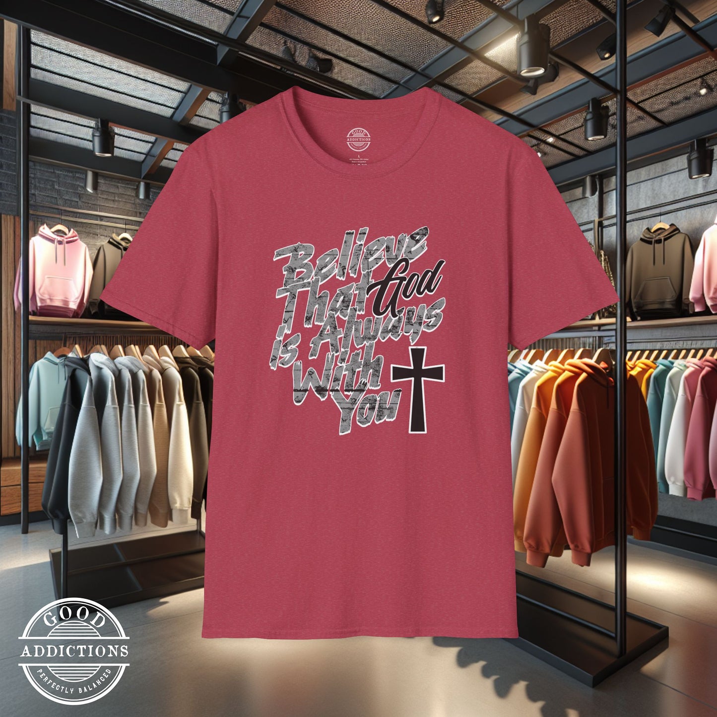 Believe That God Is Always With You T-Shirt – Inspirational Christian Faith Tee for Daily Encouragement