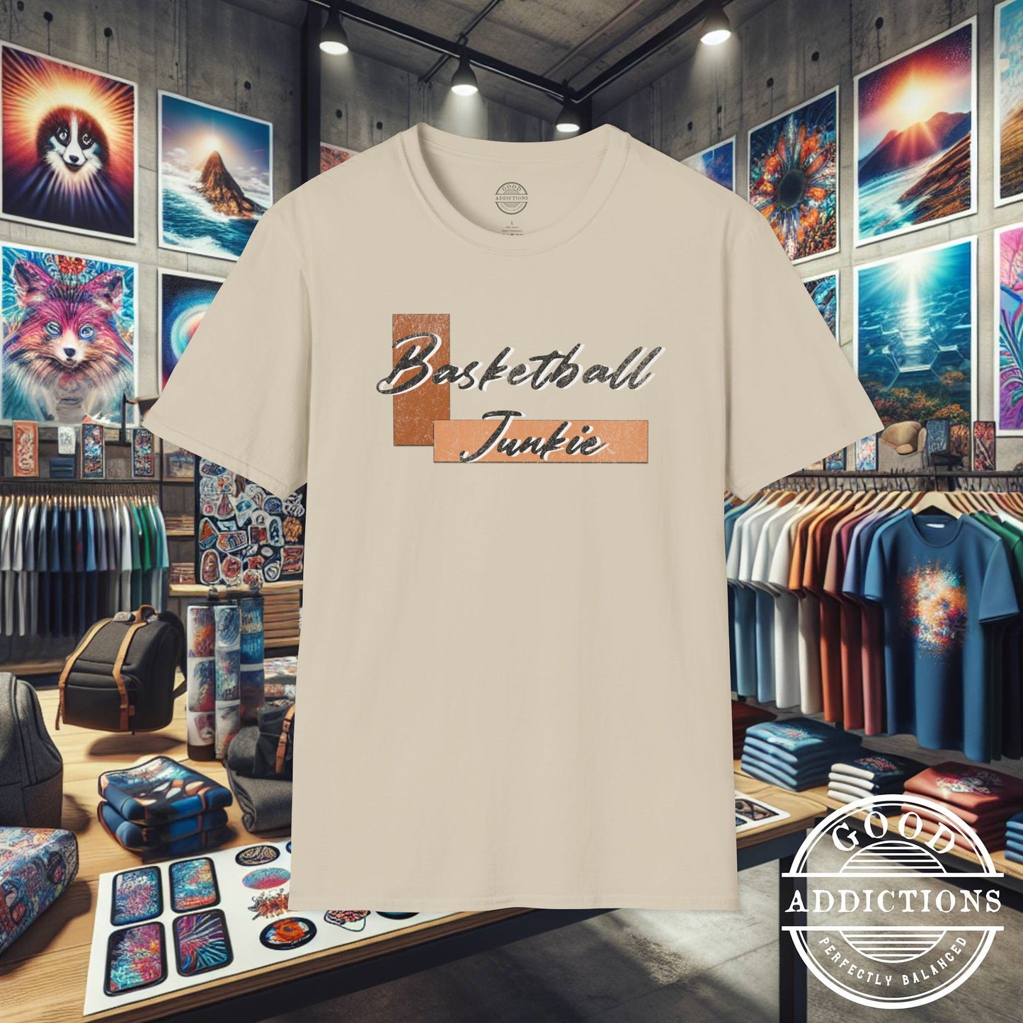 Basketball Junkie T-Shirt – Hoops Life Tee for Players, Fans & Court Addicts