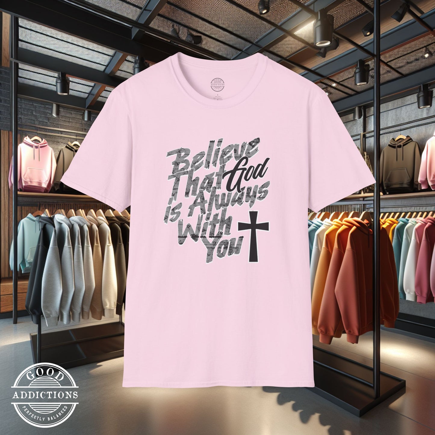 Believe That God Is Always With You T-Shirt – Inspirational Christian Faith Tee for Daily Encouragement