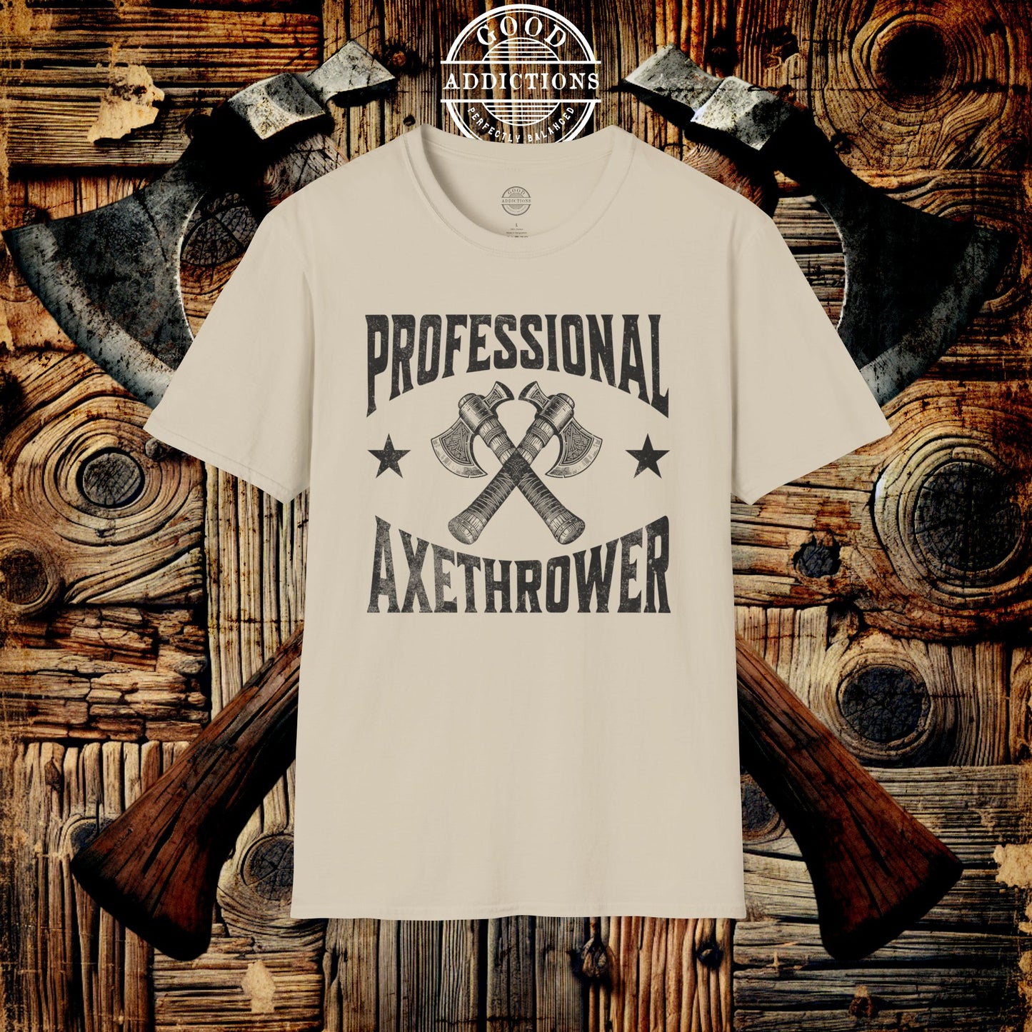 Professional Axe Thrower T-Shirt – “Sharp Focus” Bold Tee for Lumberjacks, League Players & Backyard Warriors