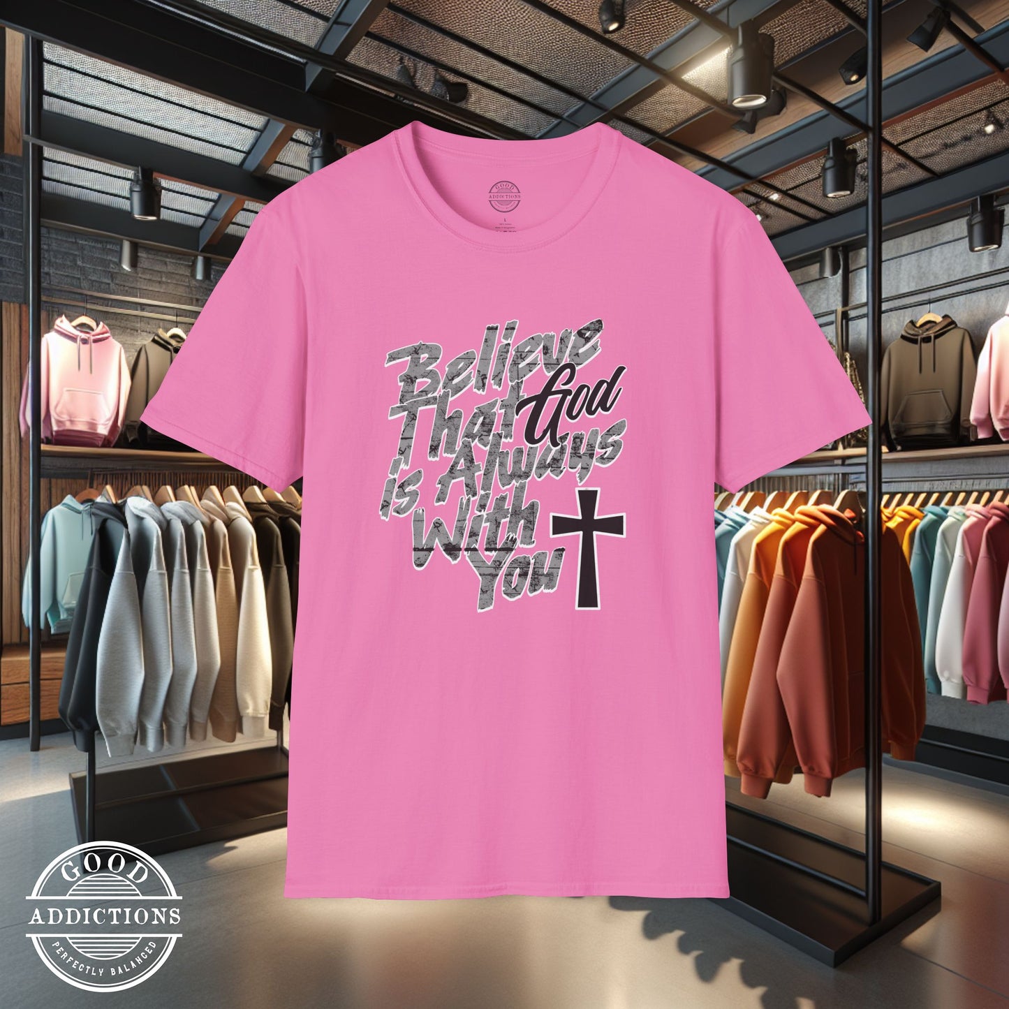 Believe That God Is Always With You T-Shirt – Inspirational Christian Faith Tee for Daily Encouragement